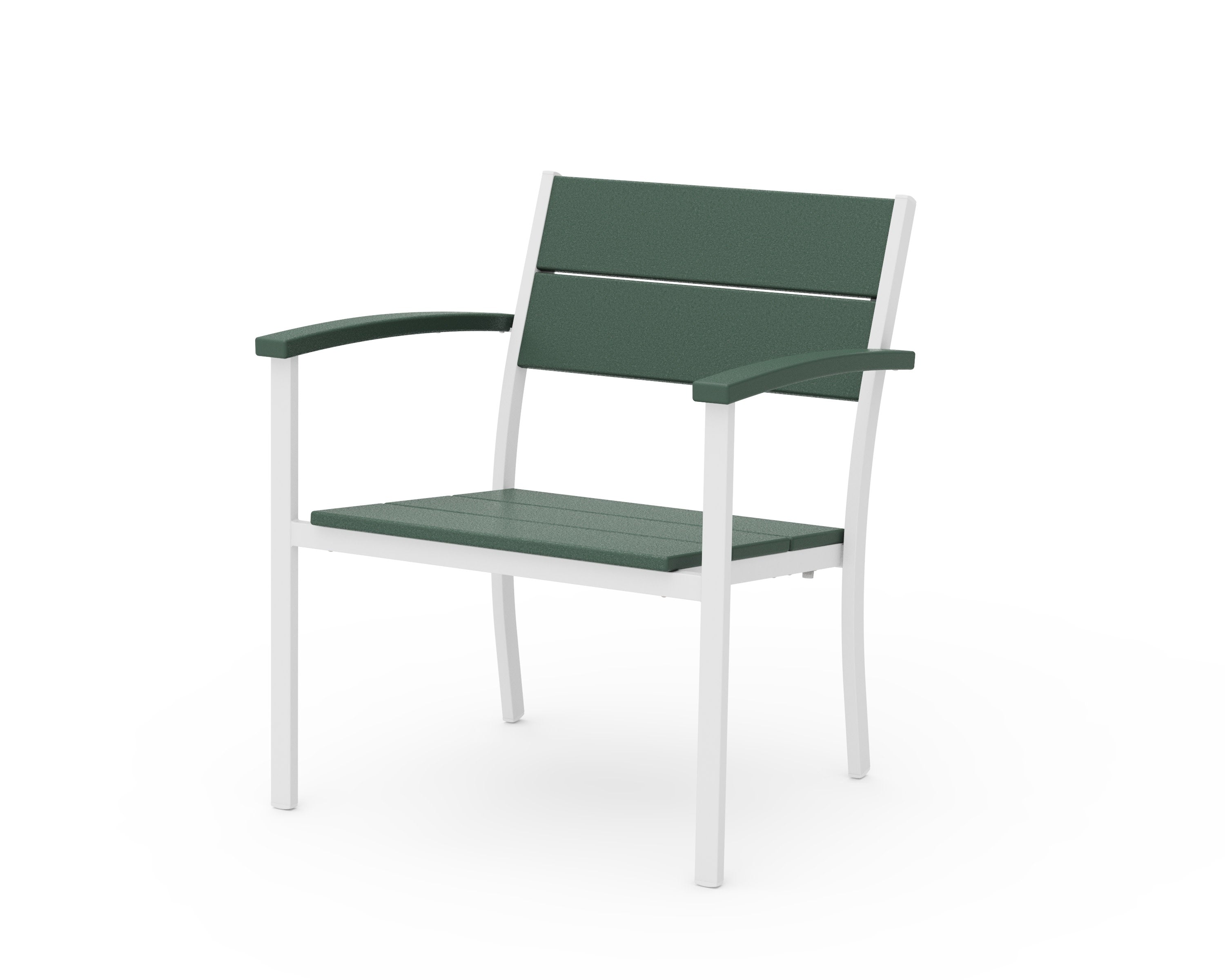 Main Street Stacking Lounge Arm Chair in White / Green