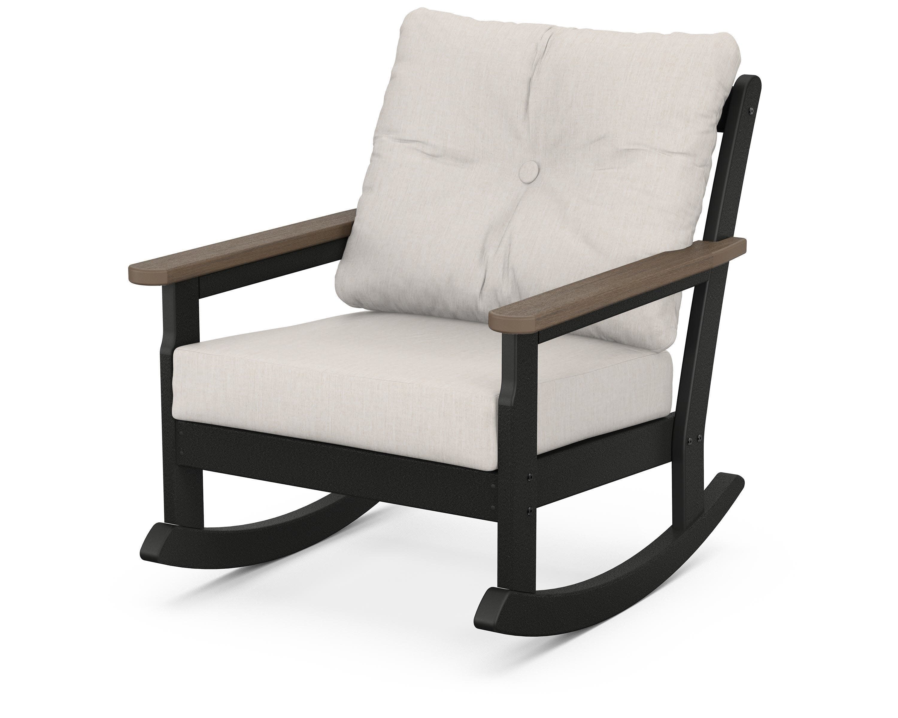 Vineyard Deep Seating Rocking Chair in Black / Kona / Cast Ash