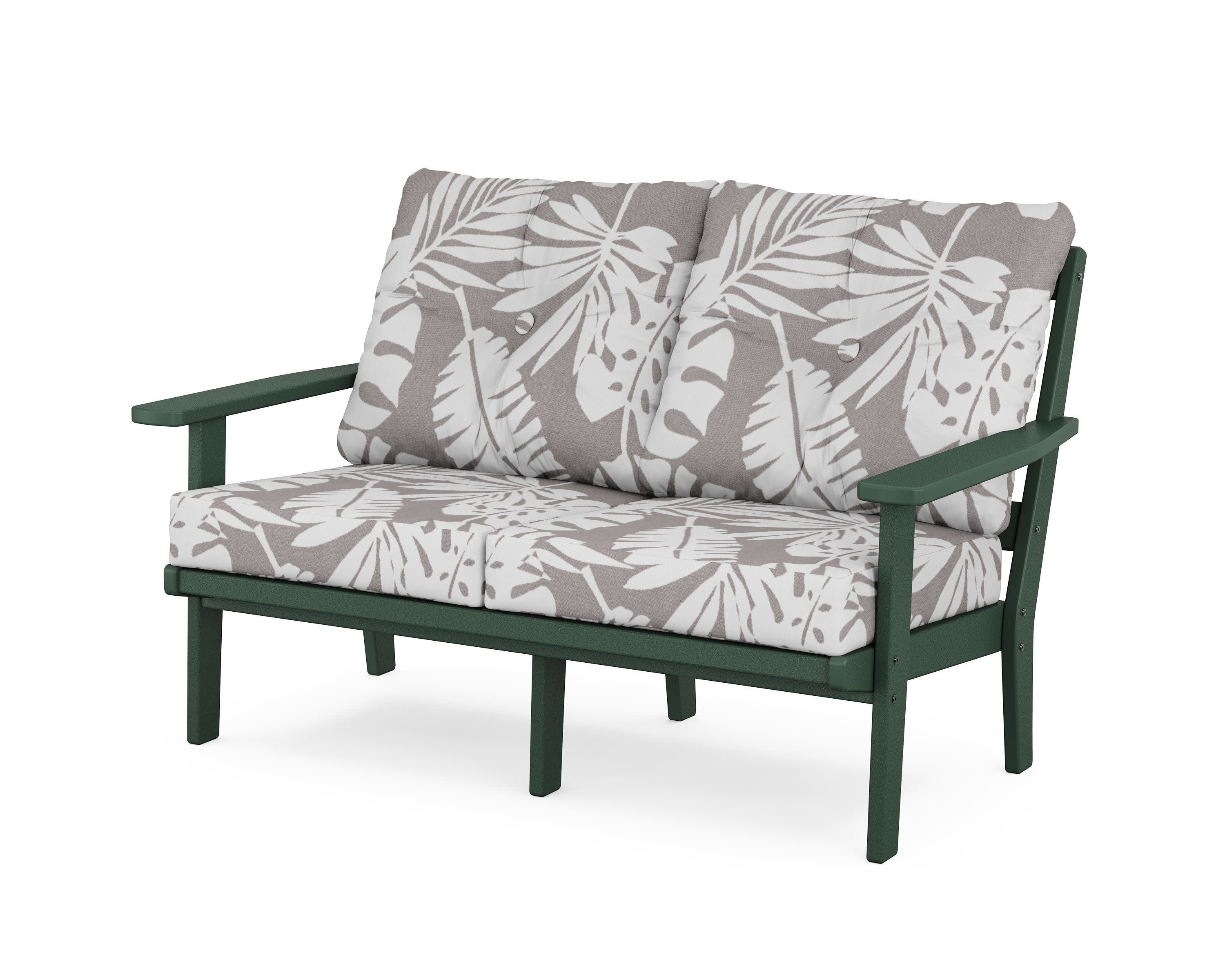 Oxford Deep SeatingLoveseat in Green / Leaf Grey Mist
