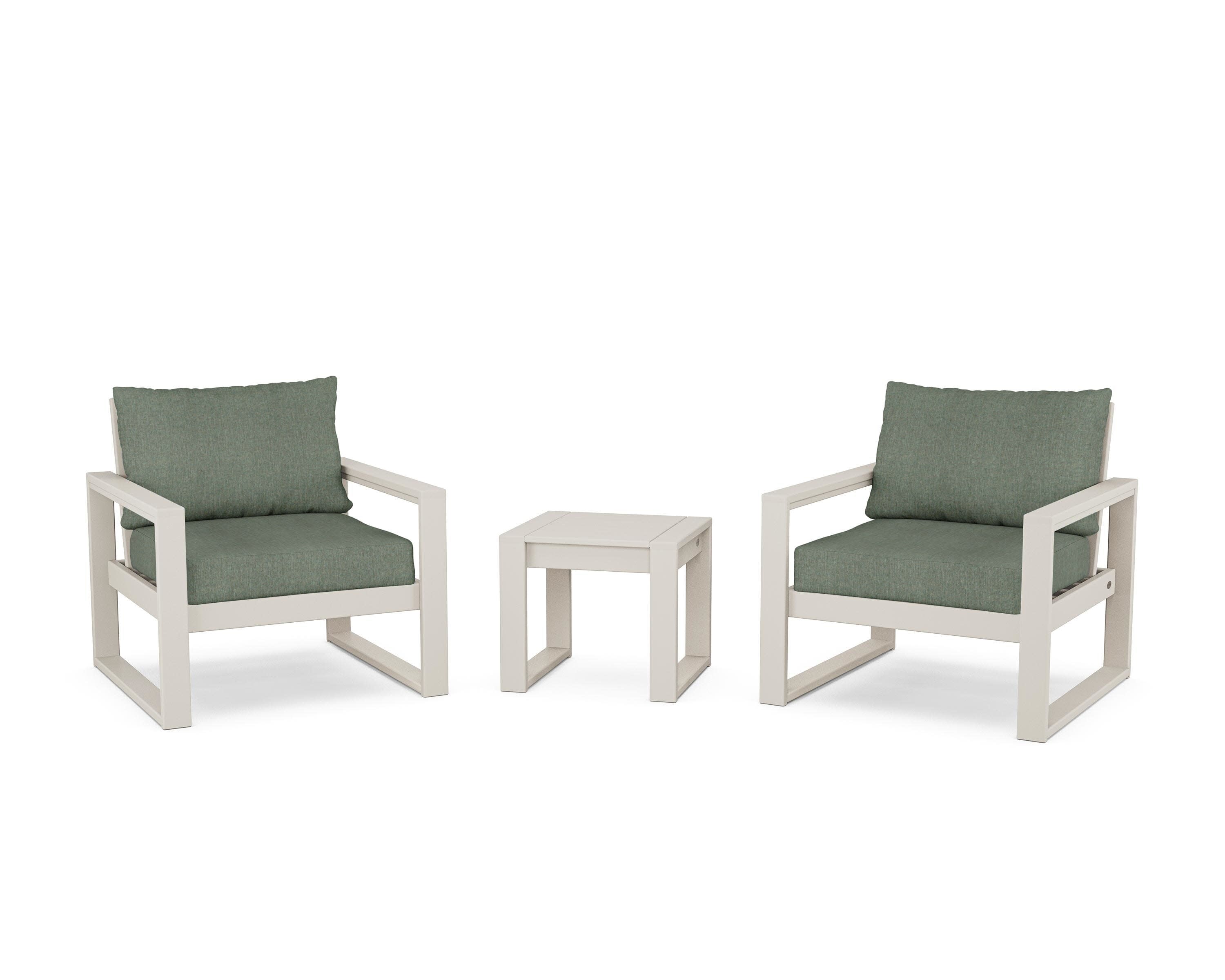 EDGE Sectional 3-Piece Deep Seating Set in Sand / Cast Sage
