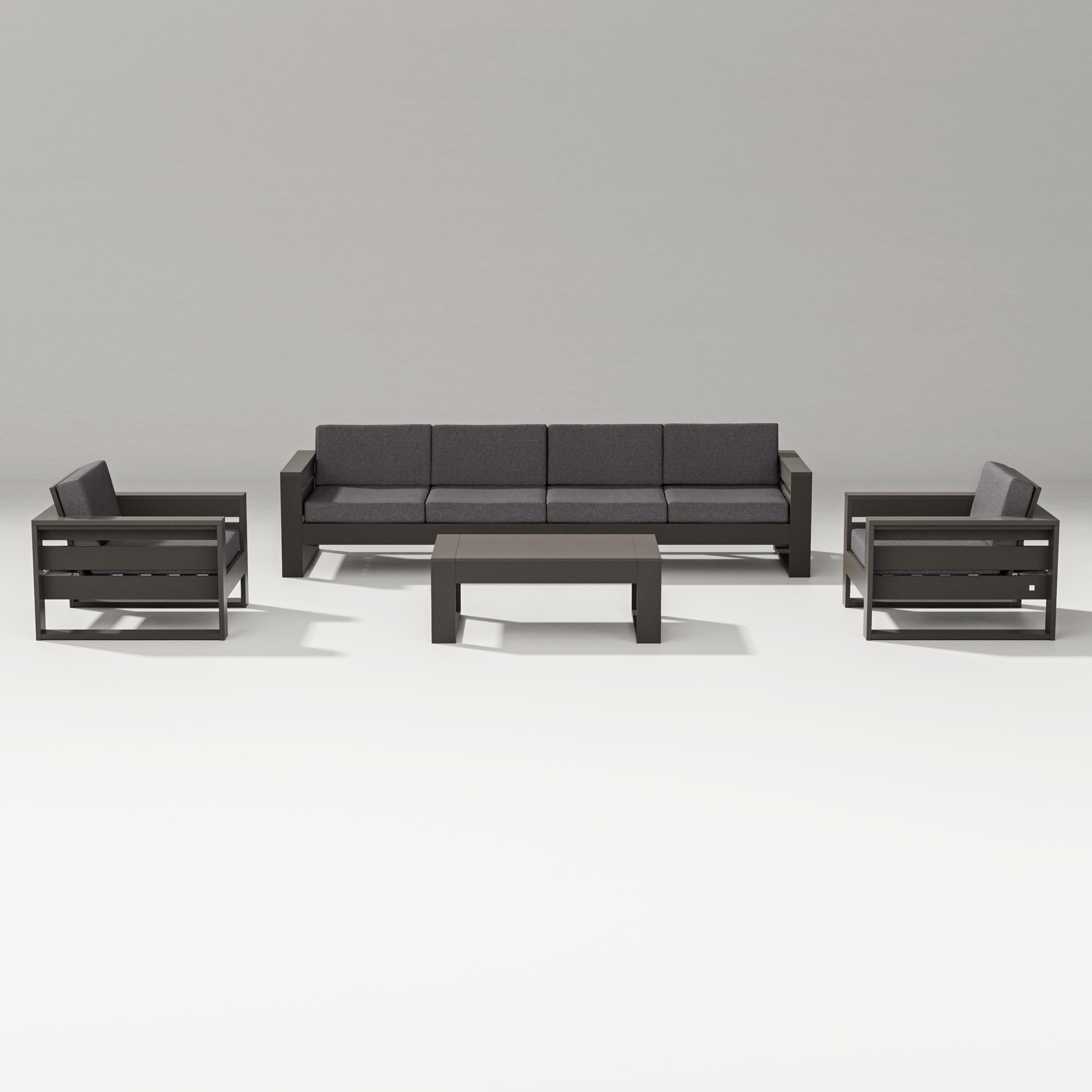 Latitude 5-Piece Lounge Sofa Set in Vintage Coffee / Ash Charcoal