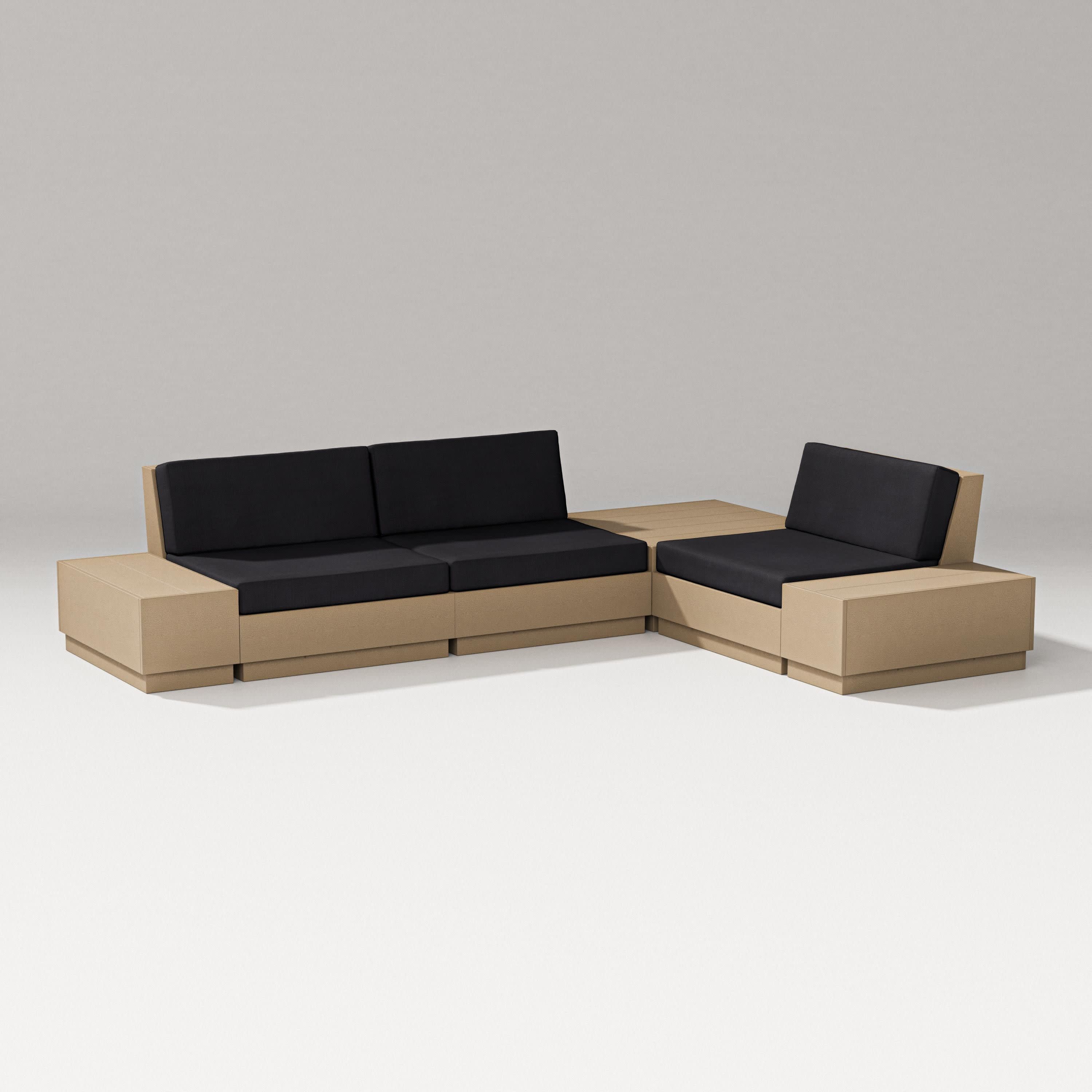 Elevate 6-Piece Corner Sectional in Vintage Sahara / Midnight Linen