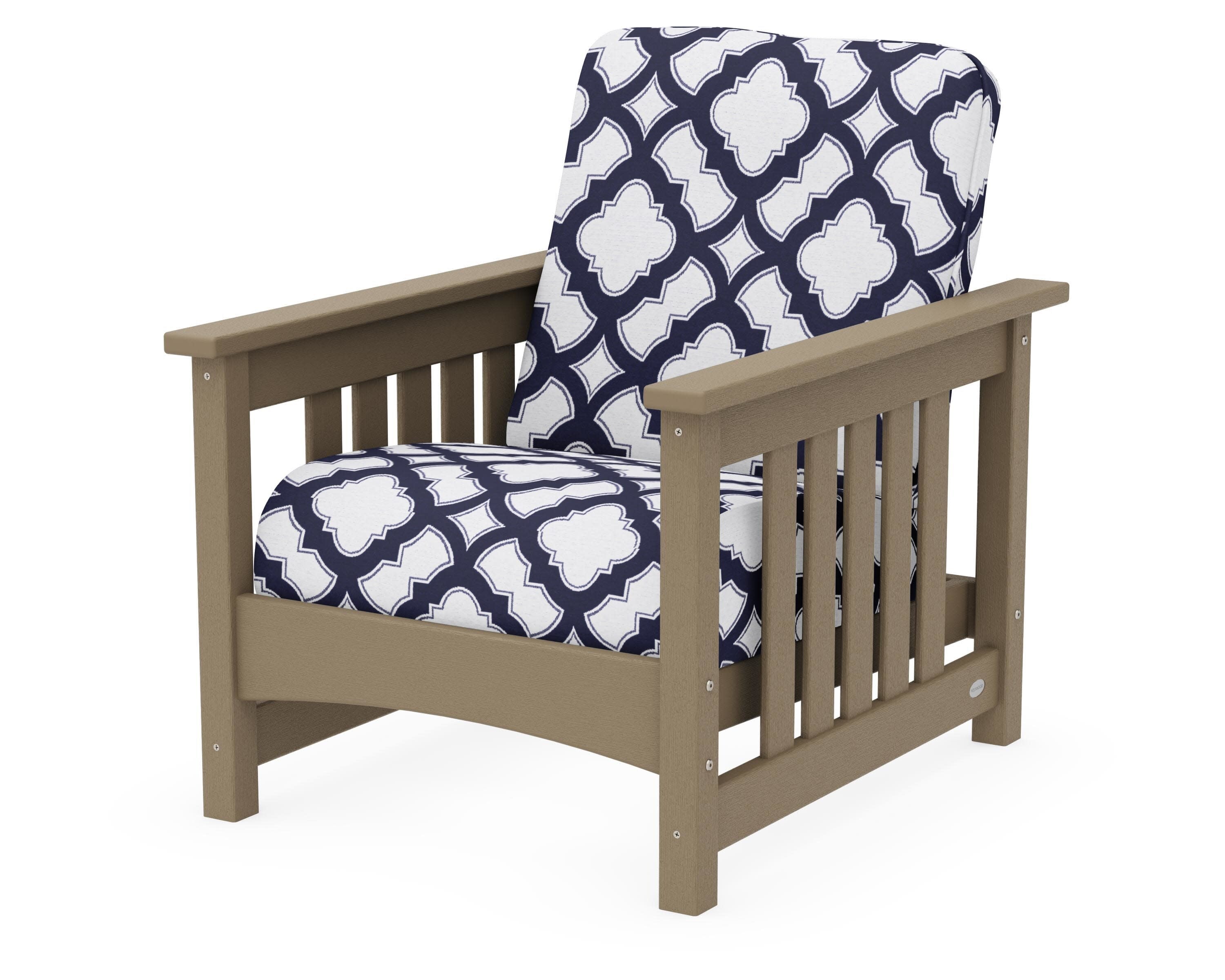 Club Mission Chair in Vintage Sahara / Trellis Navy