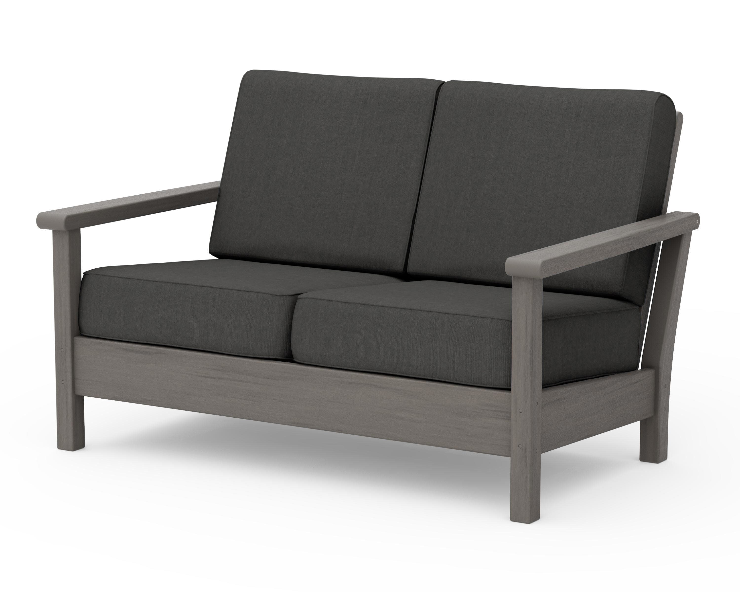 Harbour Deep Seating Loveseat in Driftwood / Spectrum Carbon