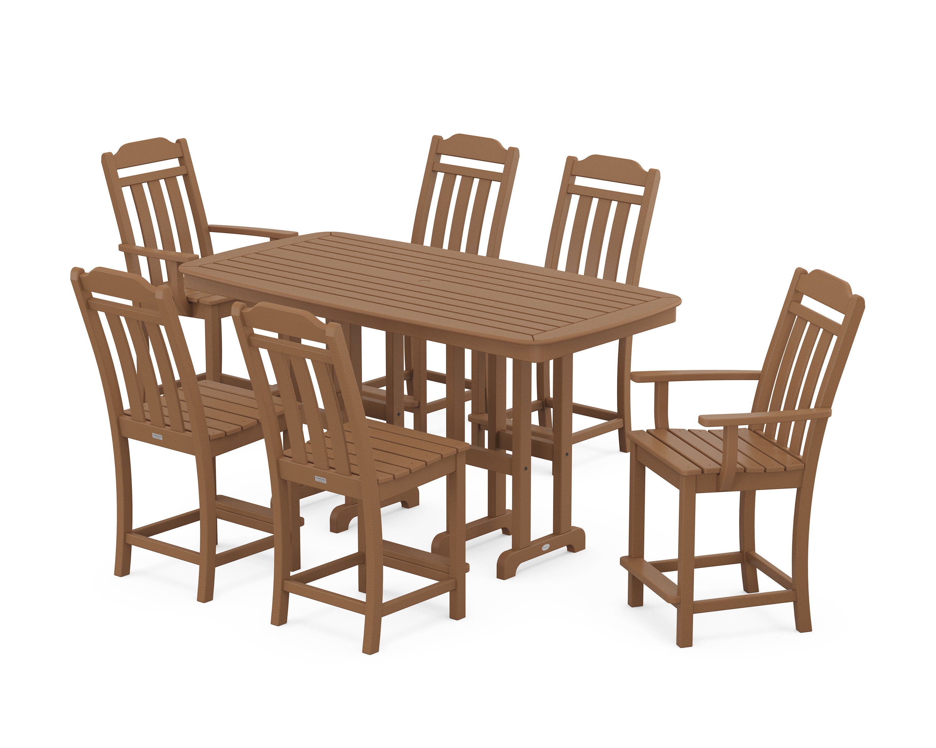 Cottage 7-Piece Counter Set in Teak