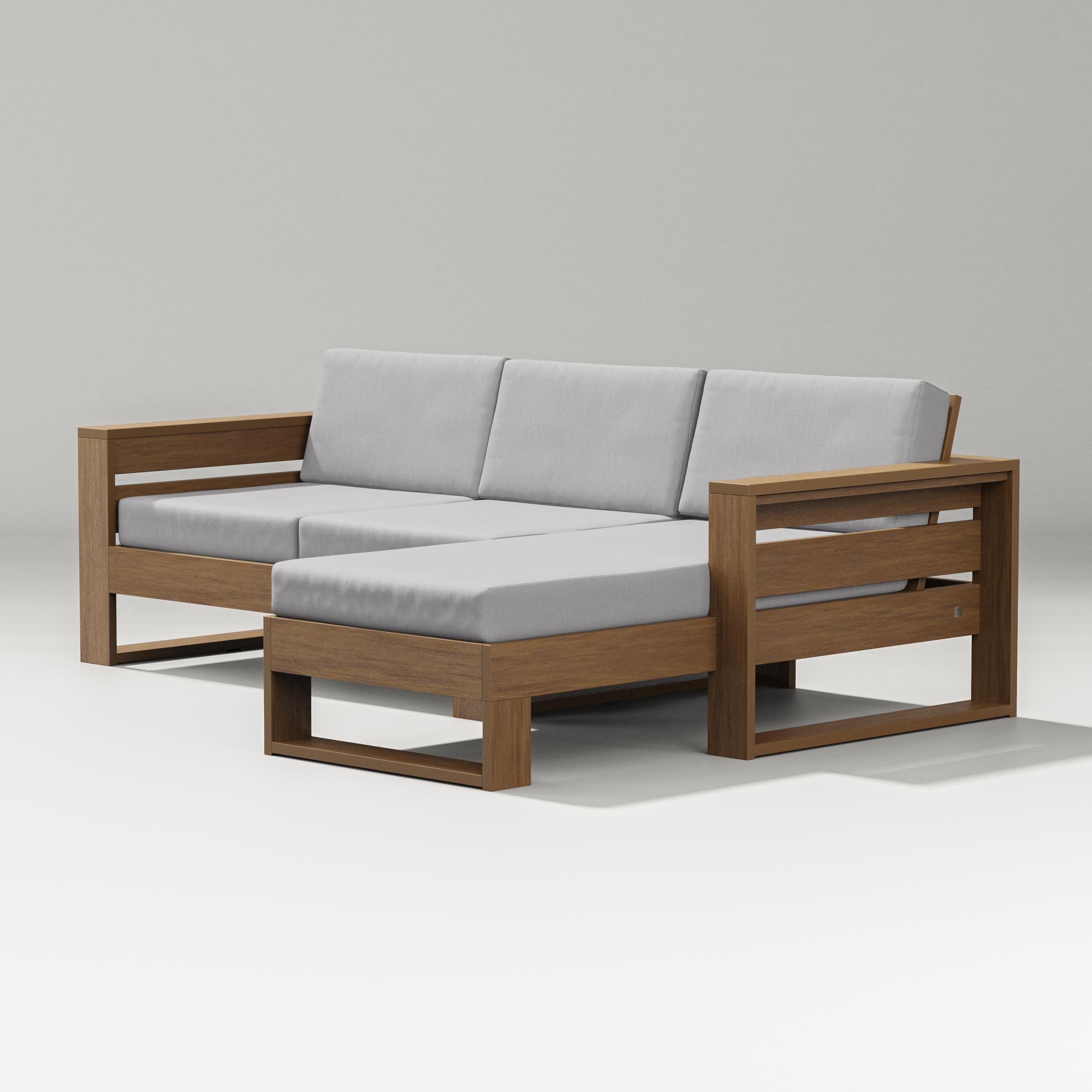 Latitude Right Chaise Sectional in Natural / Granite