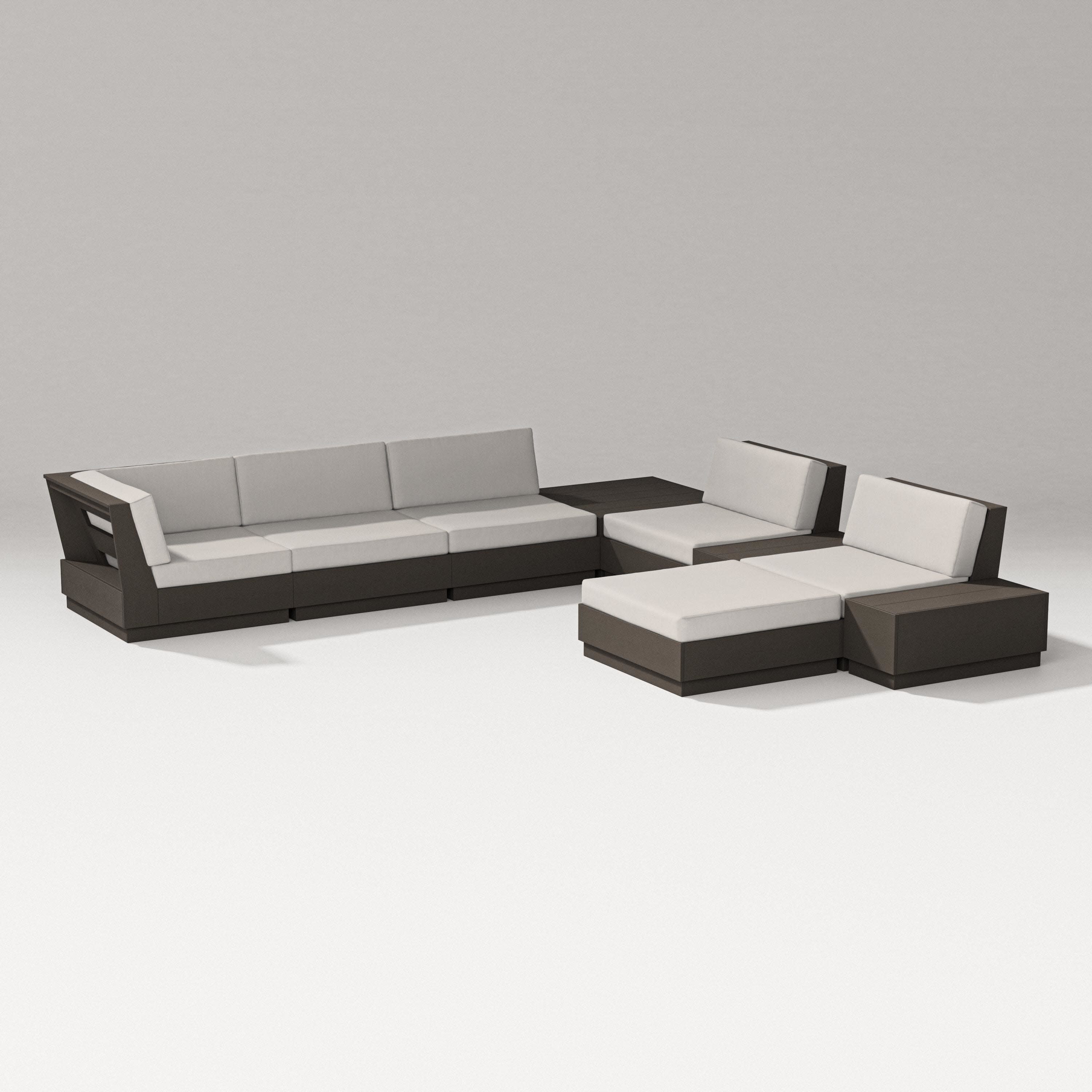 Elevate 9-Piece Conversation Sectional in Vintage Coffee / Cast Ash