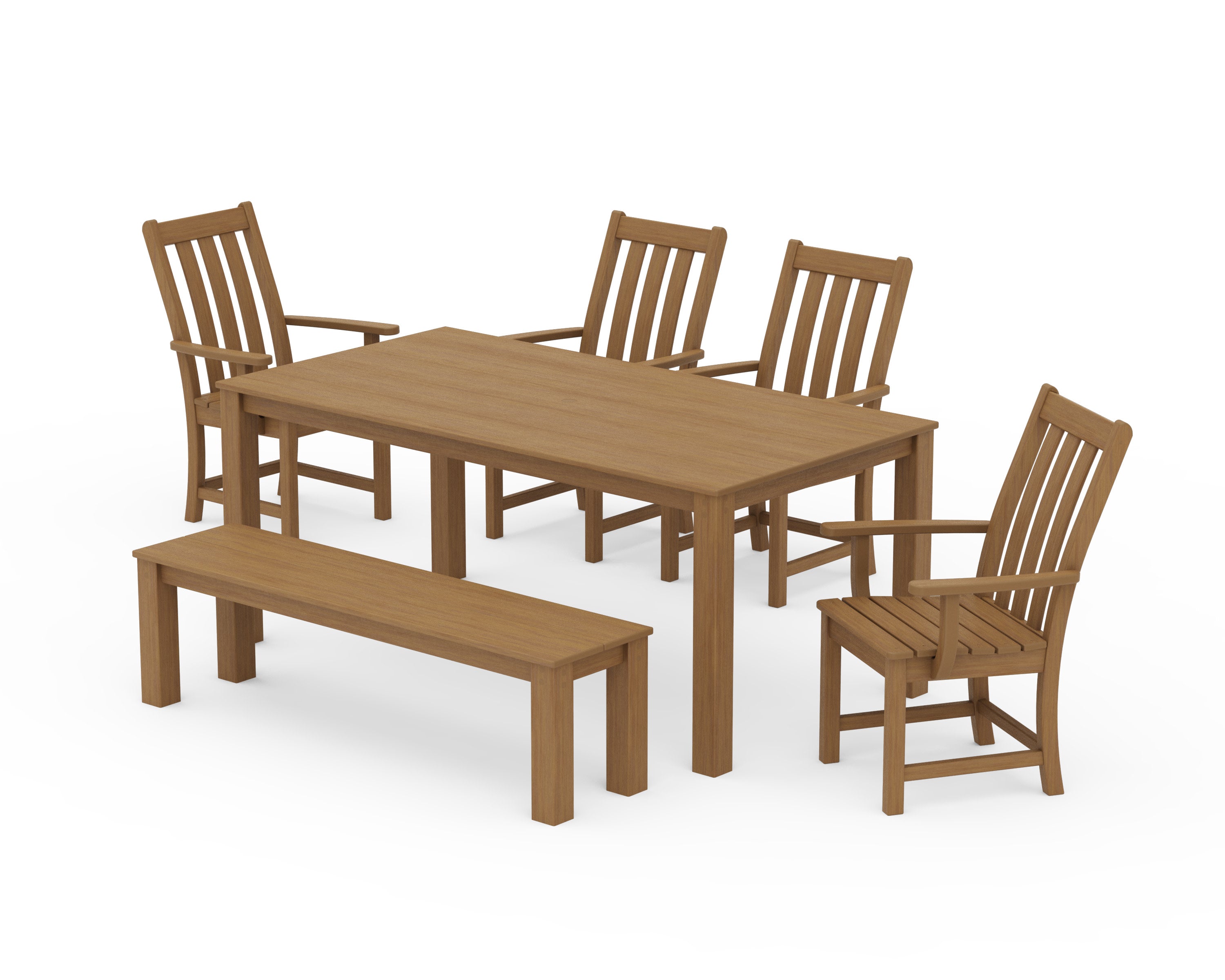 Vineyard 6-Piece Parsons Dining Set with Bench in Natural