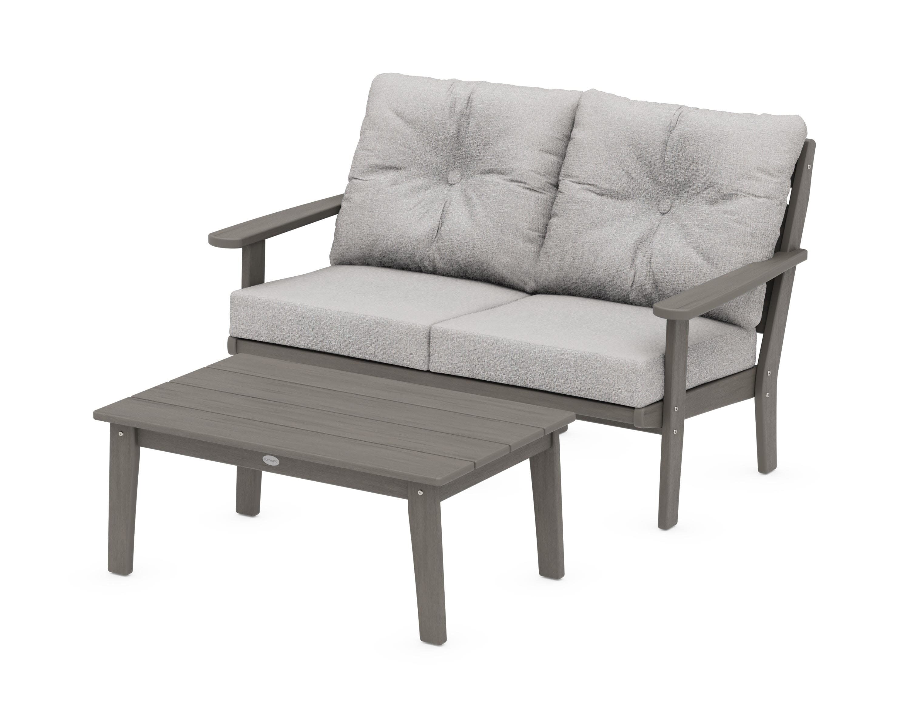 Lakeside 2-Piece Lounge Loveseat Set in Driftwood / Grey Mist