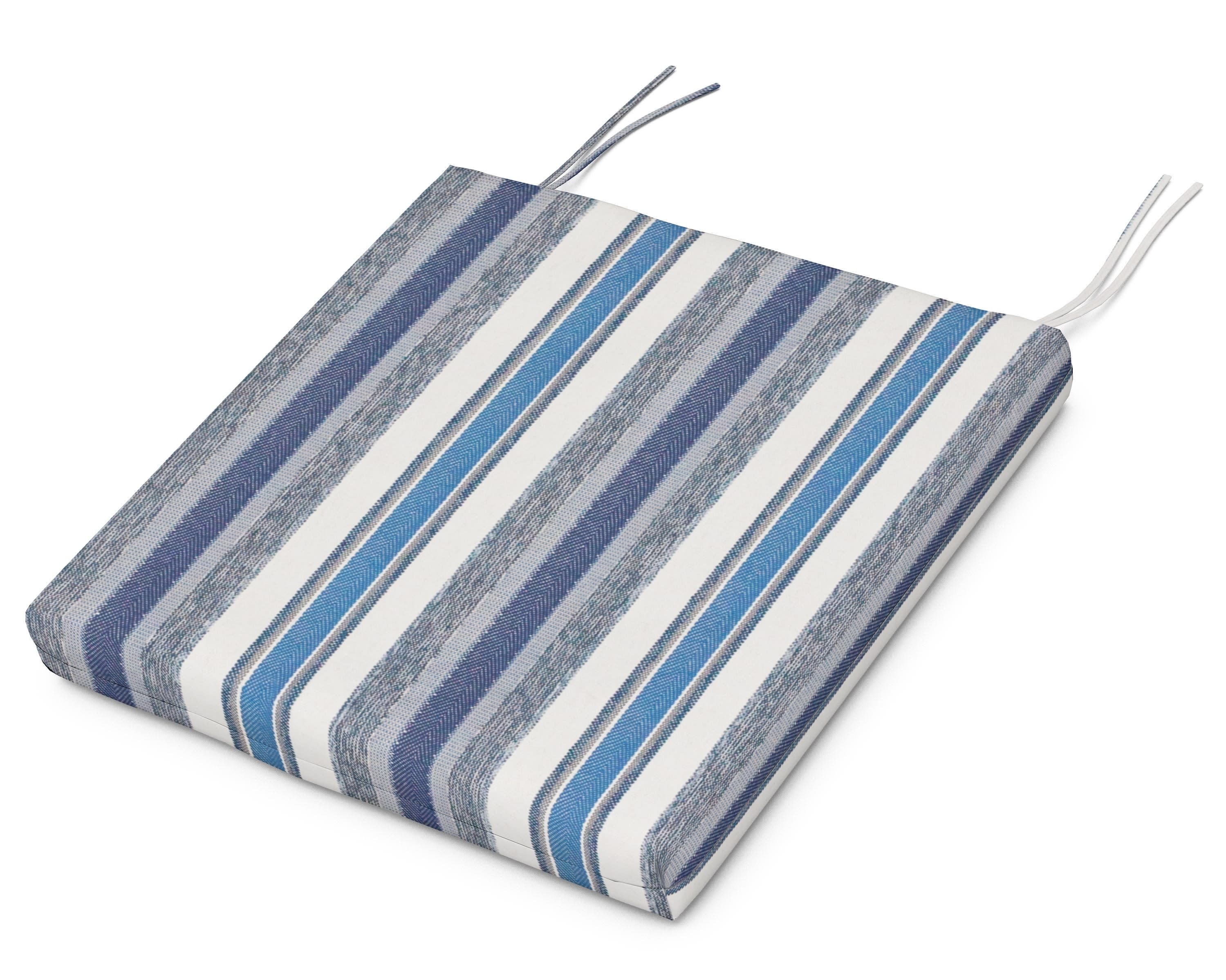 Seat Cushion - 16.5"D x 17.5"W x 2.5"H in Hamptons Stripe
