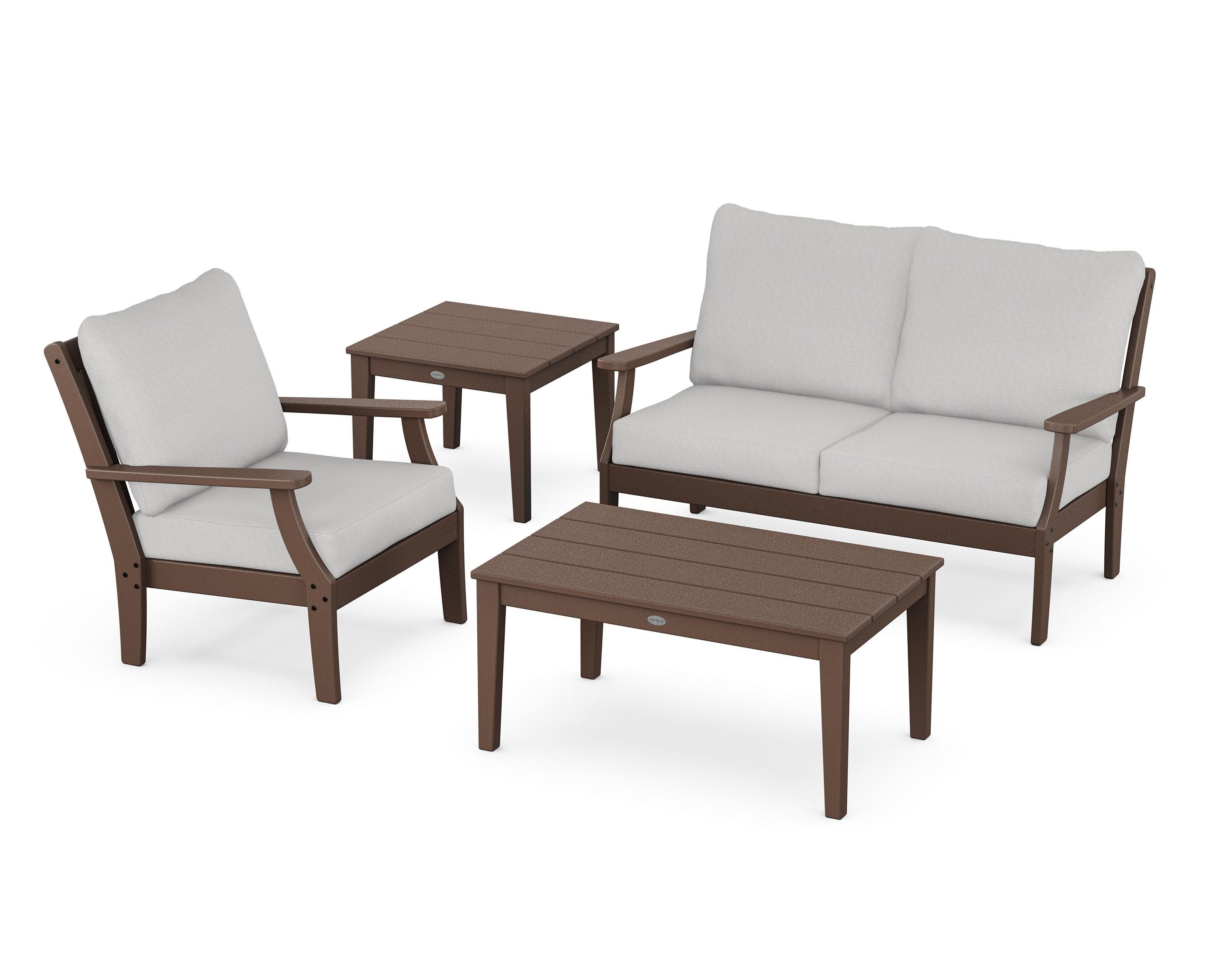 Braxton 4-Piece Deep Seating Set in Mahogany / Diamond in the Rough