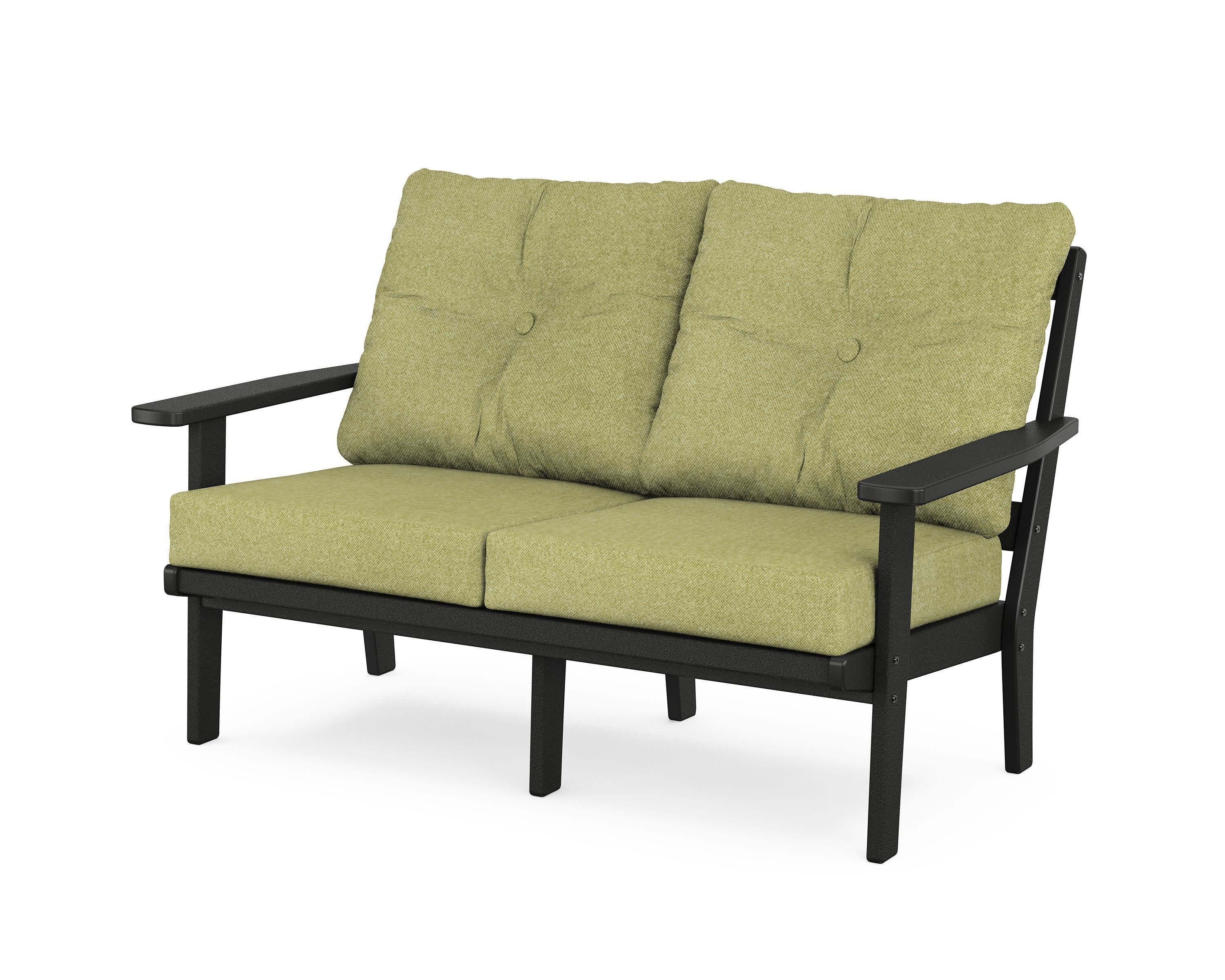 Oxford Deep SeatingLoveseat in Black / Chartreuse Boucle