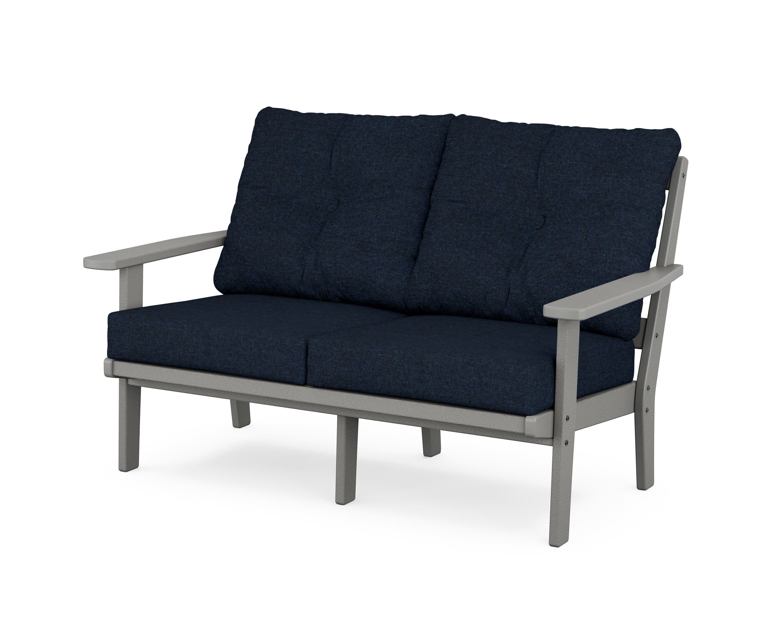 Oxford Deep SeatingLoveseat in Slate Grey / Marine Indigo