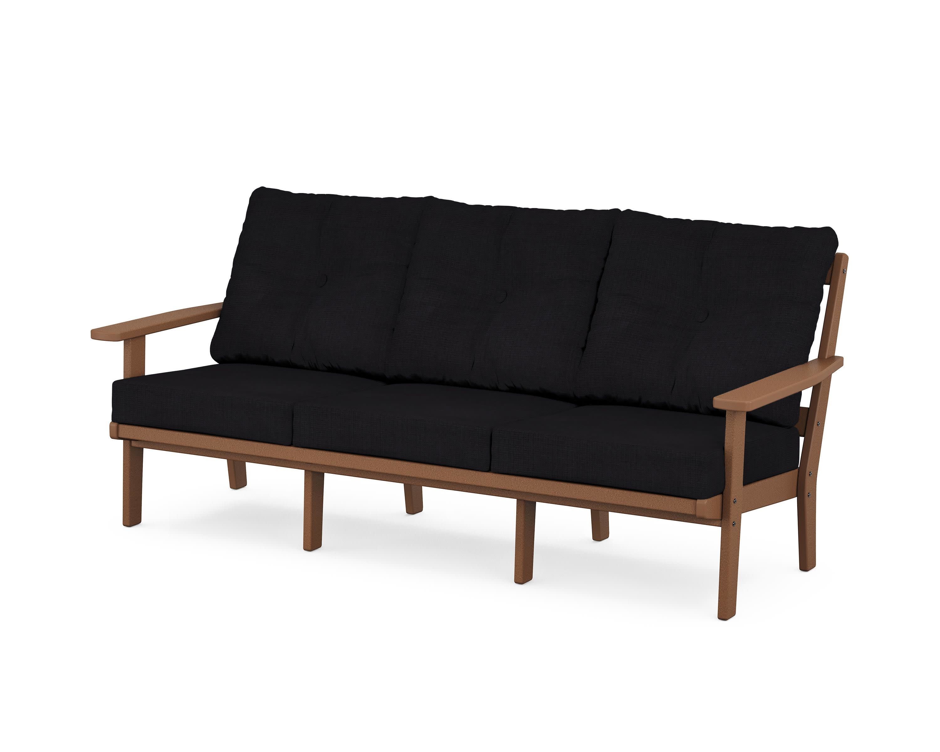 PrairieDeep Seating Sofa in Teak / Midnight Linen