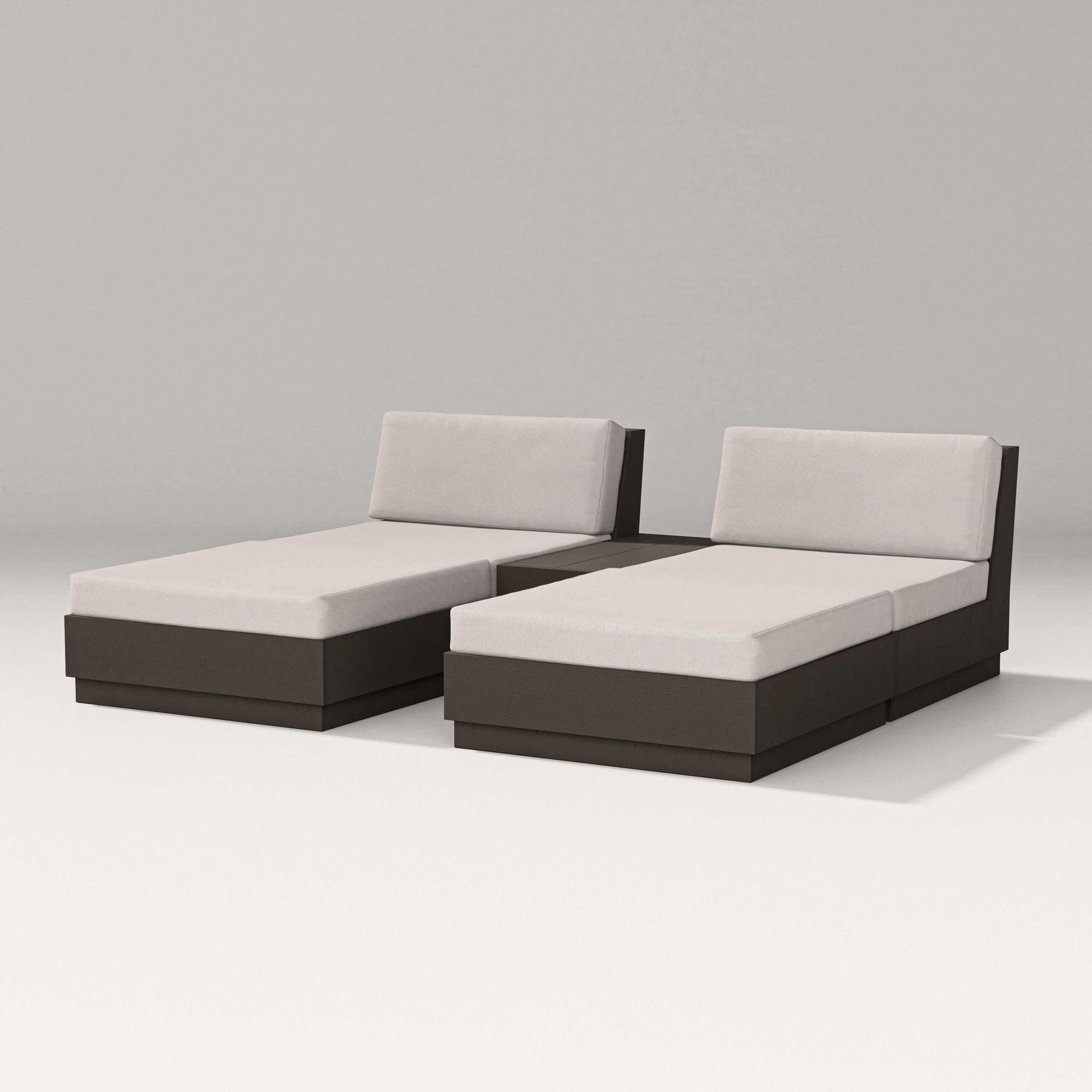 Elevate Double Chaise Set in Vintage Coffee / Dune Burlap