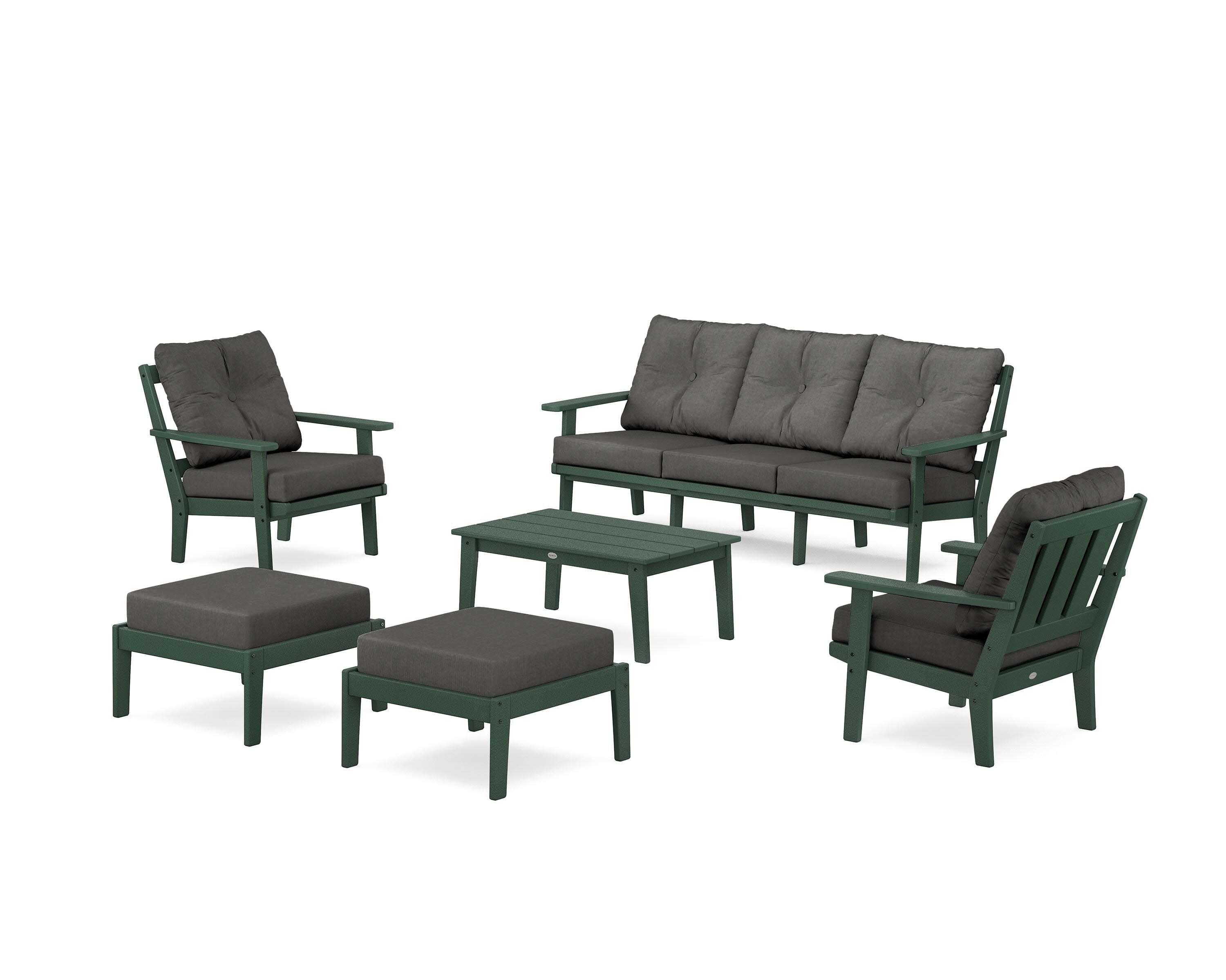 Oxford 6-Piece Lounge Sofa Set in Green / Spectrum Carbon
