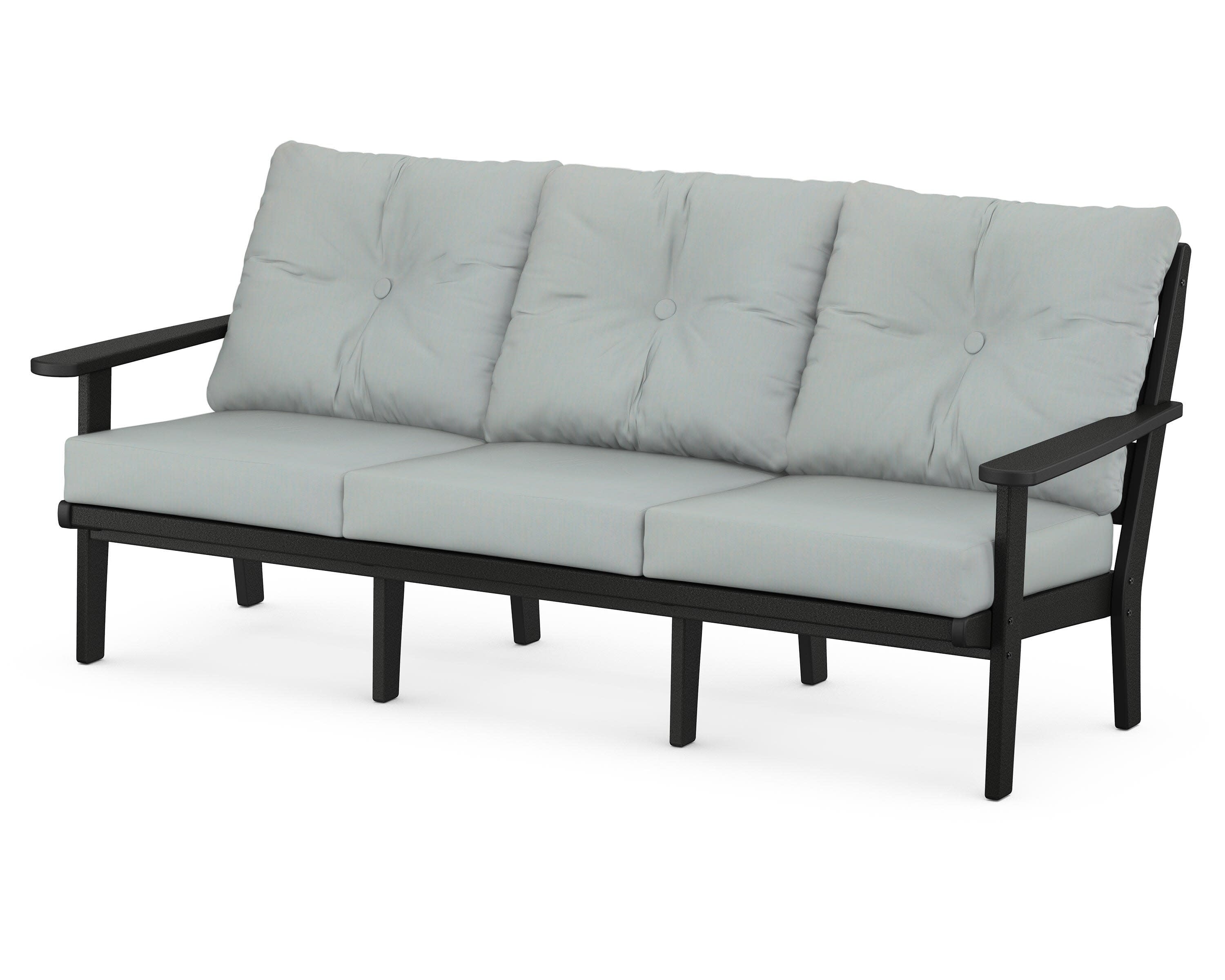 Lakeside Deep Seating Sofa in Black / Spa