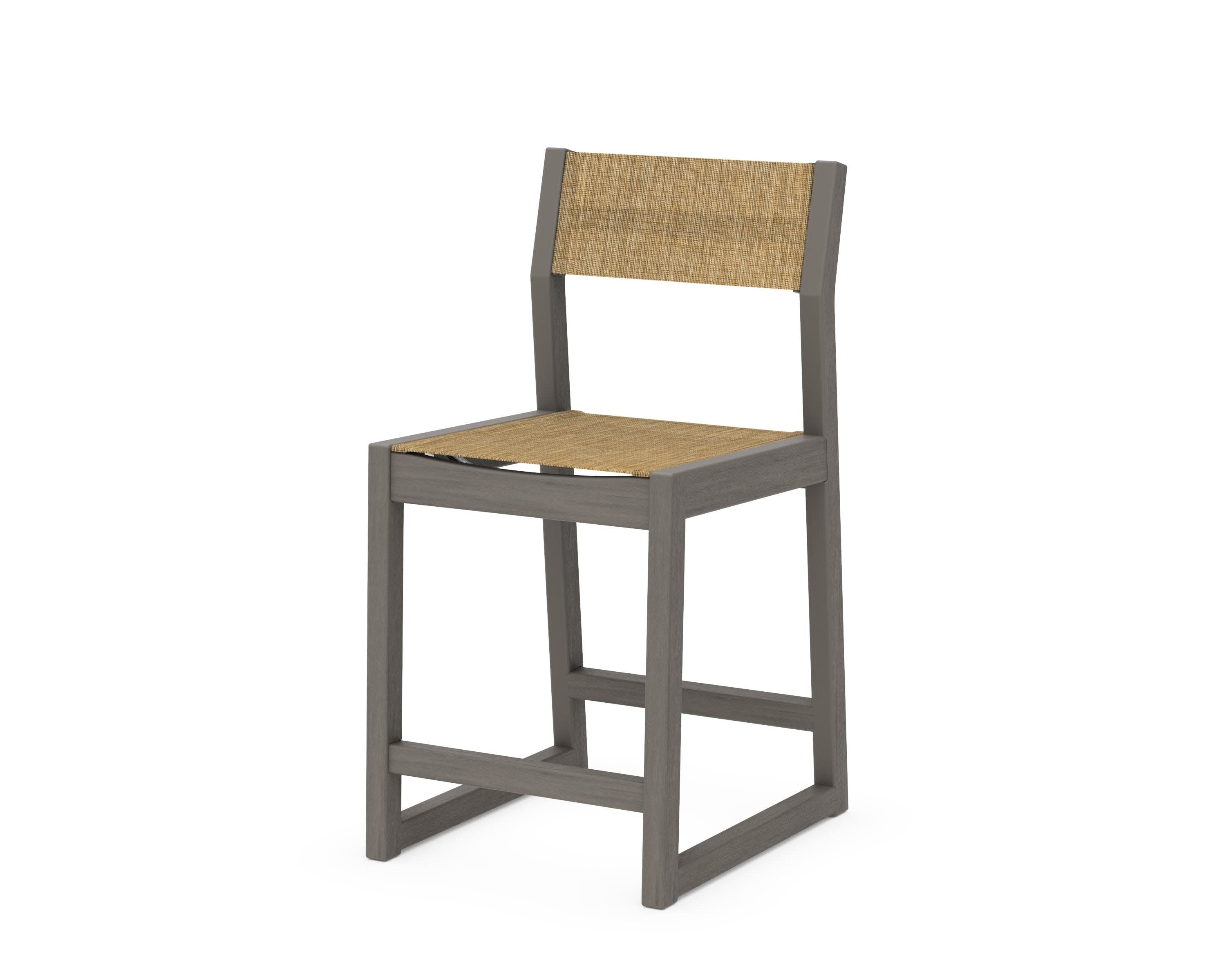 EDGE Sling Counter Side Chair in Driftwood / Burlap Sling