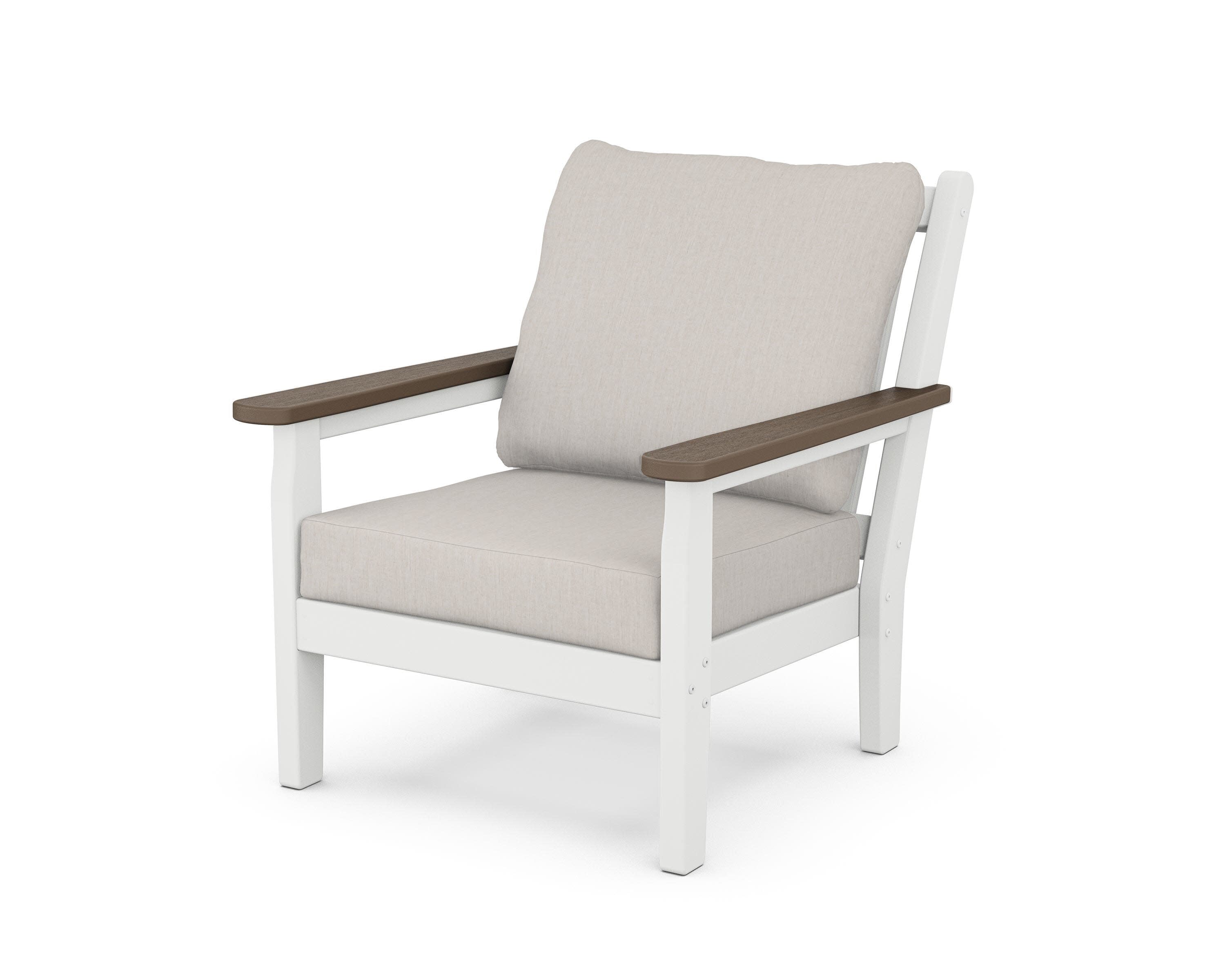 Chippendale Deep Seating Chair in White / Kona / Cast Ash