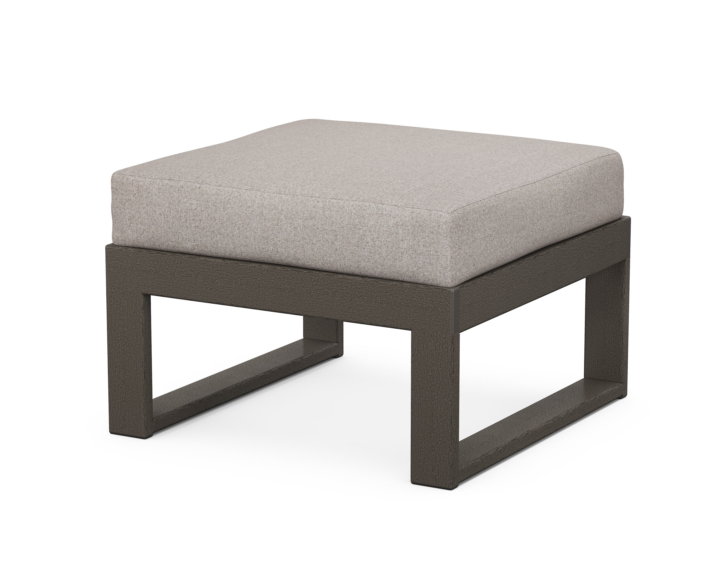 Modular Ottoman - Modern in Vintage Coffee / Weathered Tweed