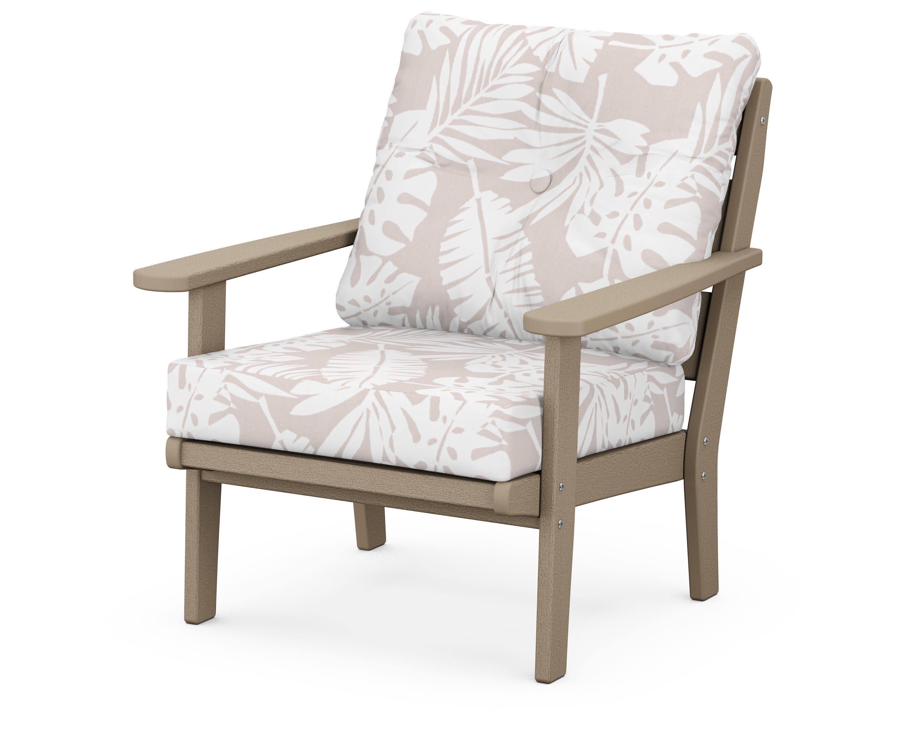 Lakeside Deep Seating Chair in Vintage Sahara / Leaf Dune Burlap