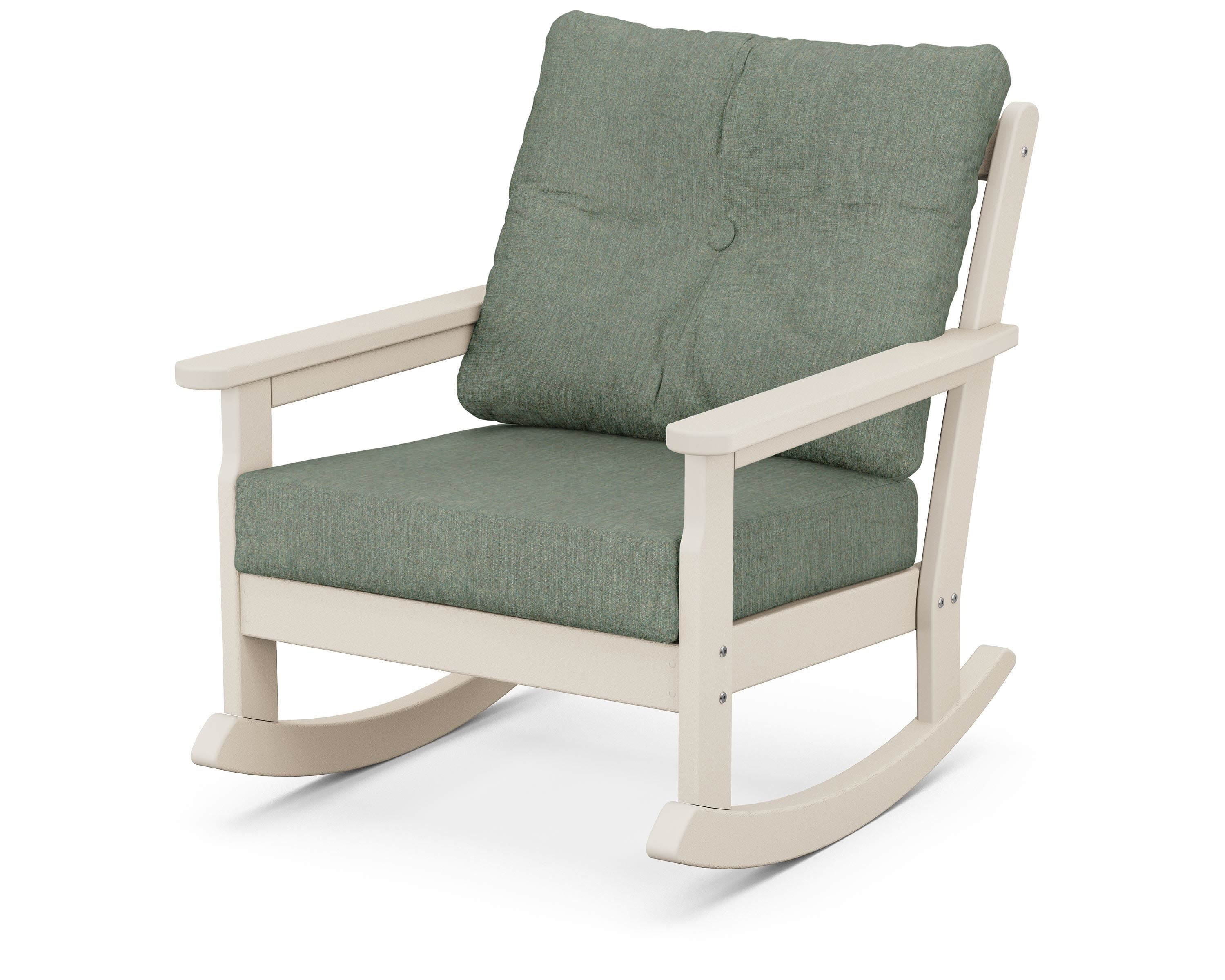 Vineyard Deep Seating Rocking Chair in Sand / Cast Sage