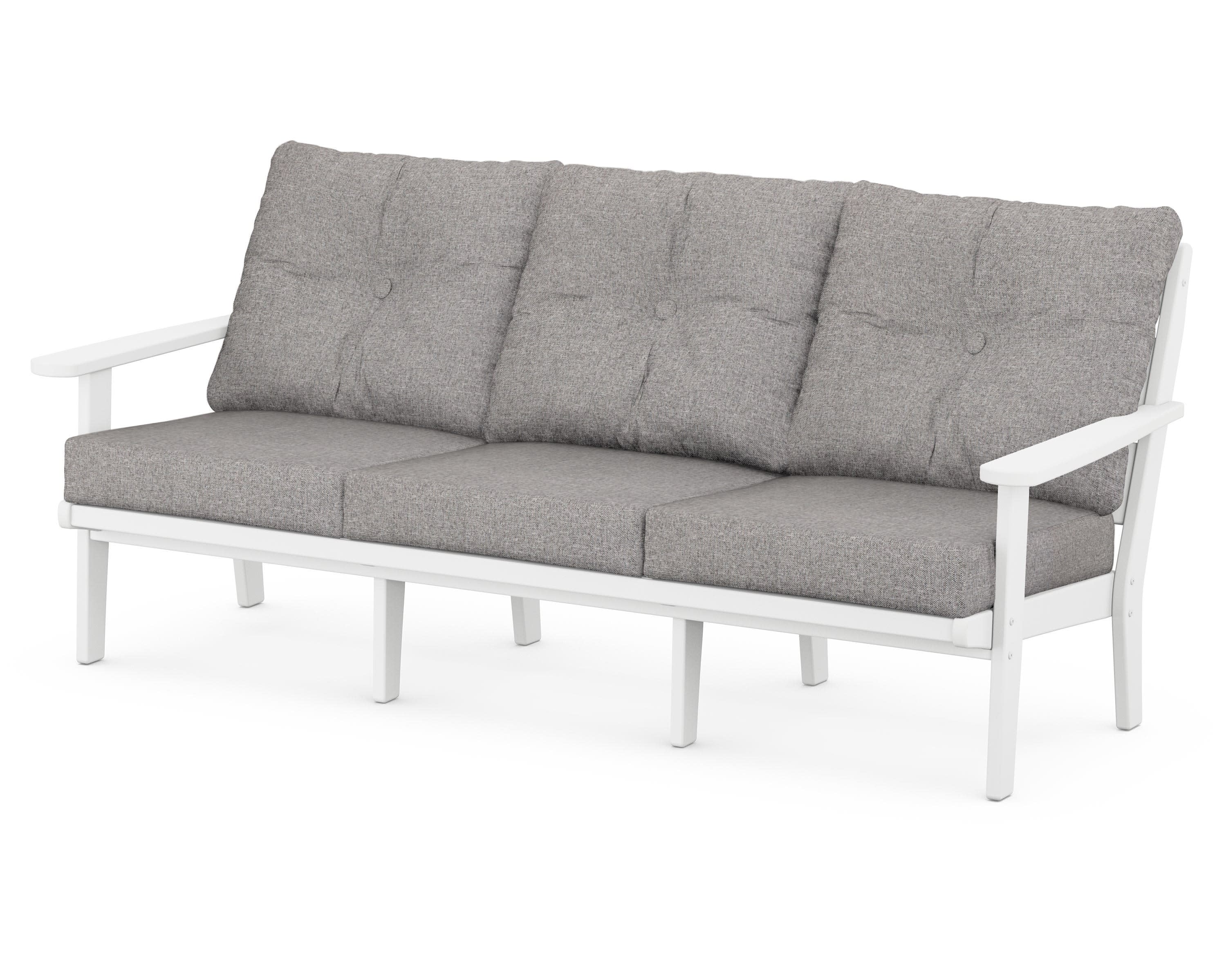 Lakeside Deep Seating Sofa in White / Grey Mist