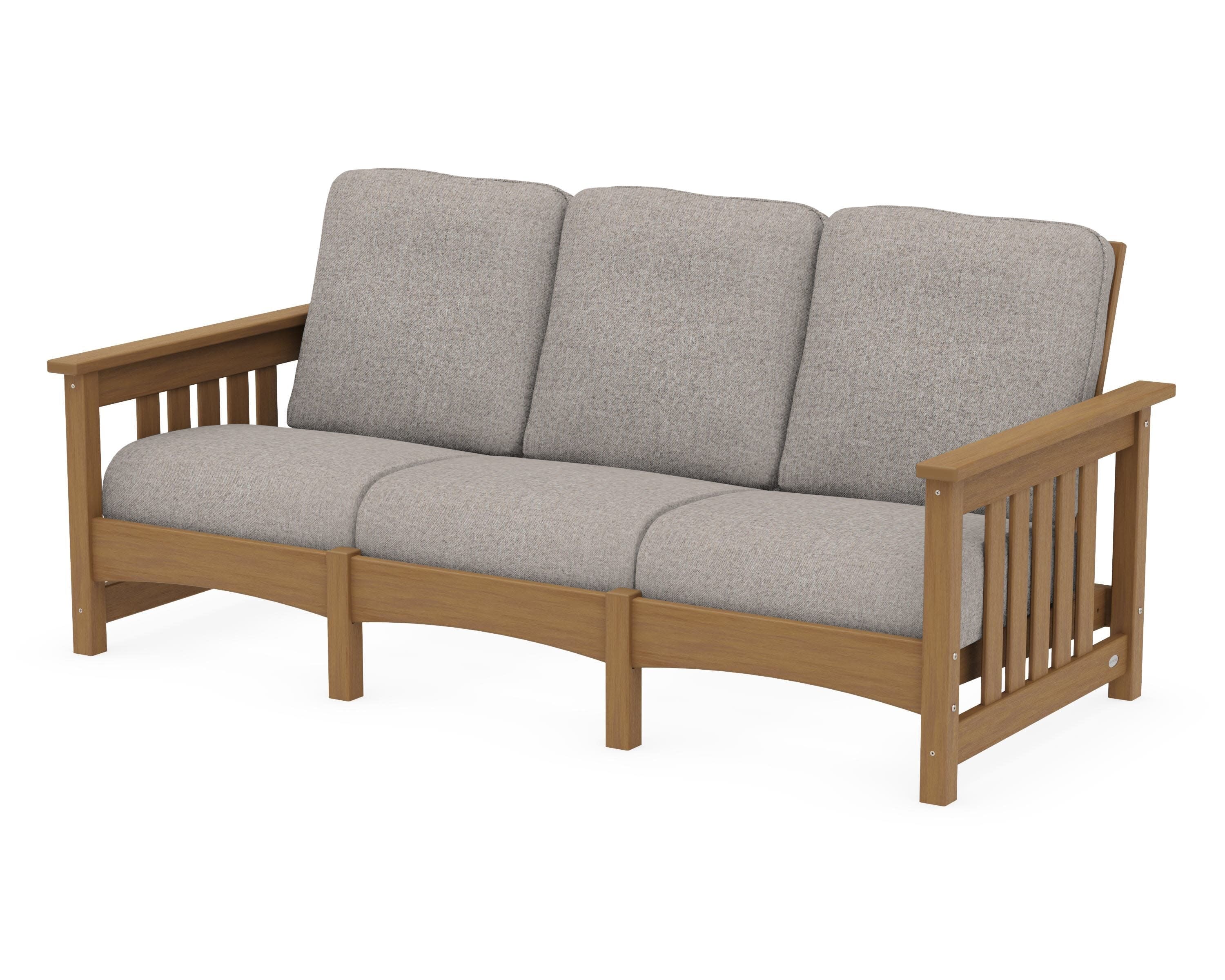 Club Mission Sofa in Natural / Weathered Tweed