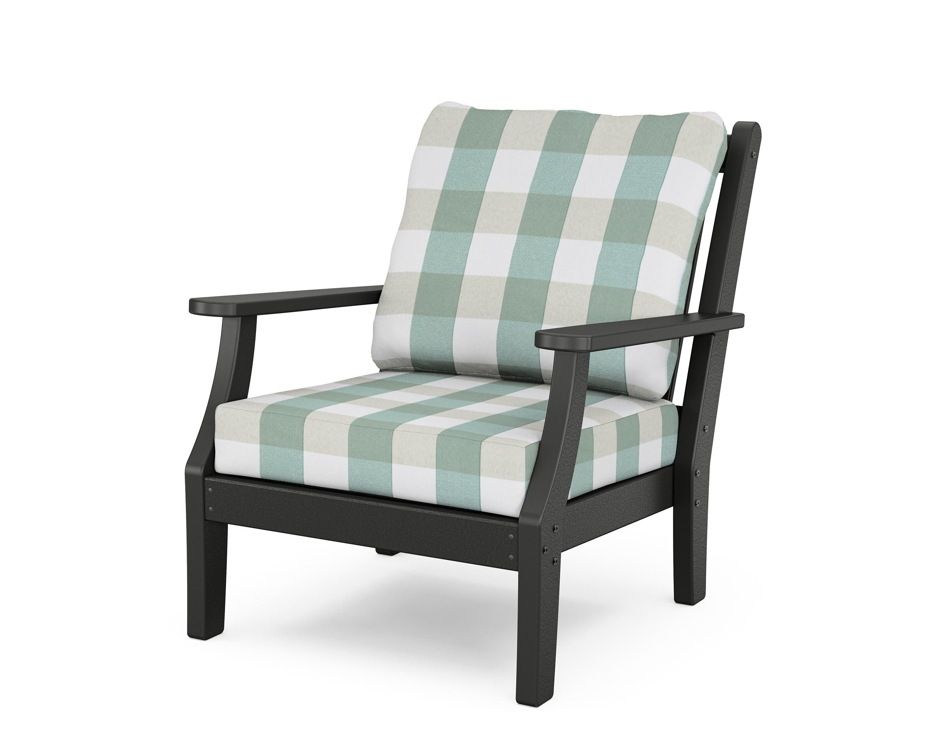 Wovendale Deep Seating Chair in Black / Buffalo Plaid Glacier Spa