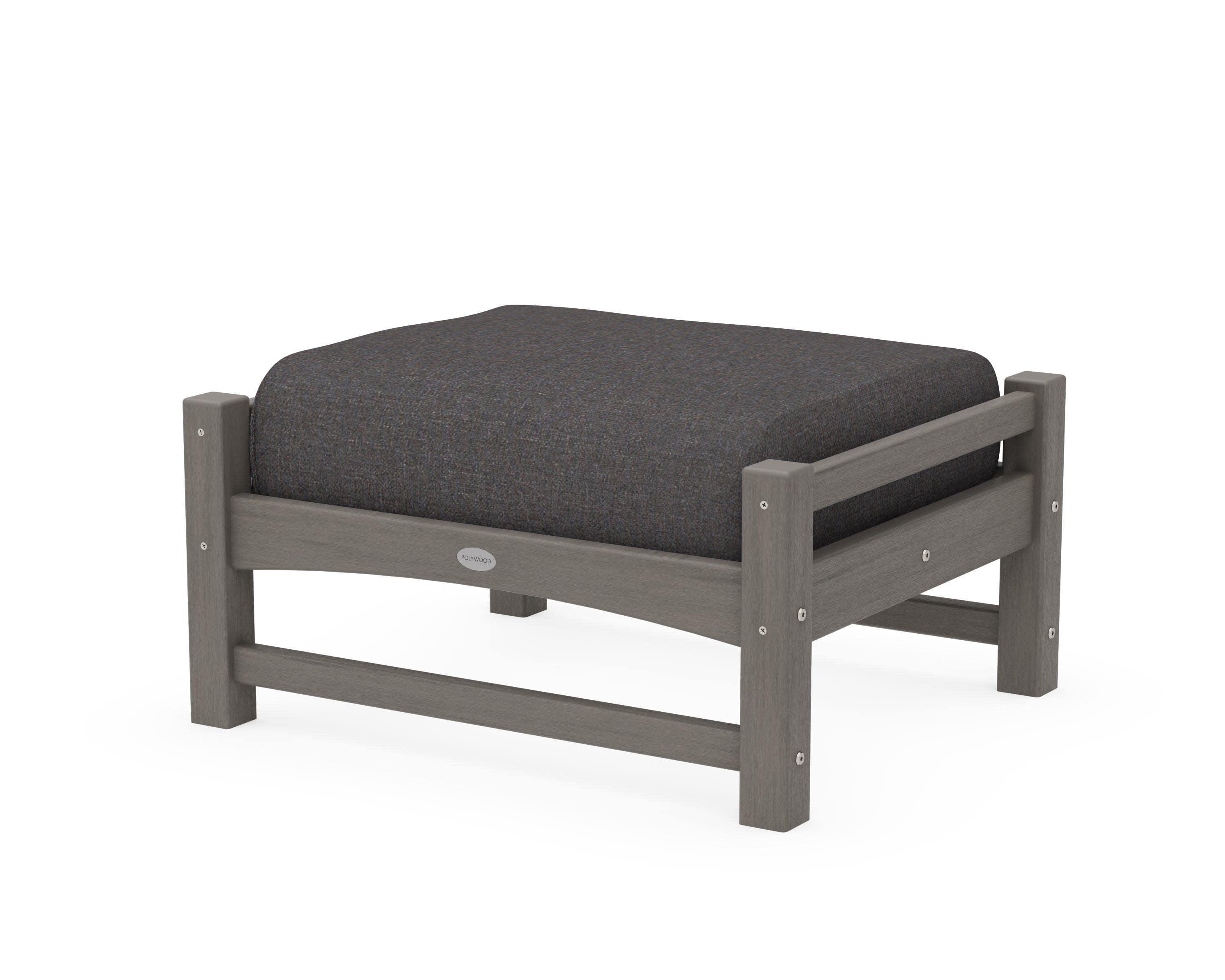 Club Ottoman in Driftwood / Ash Charcoal