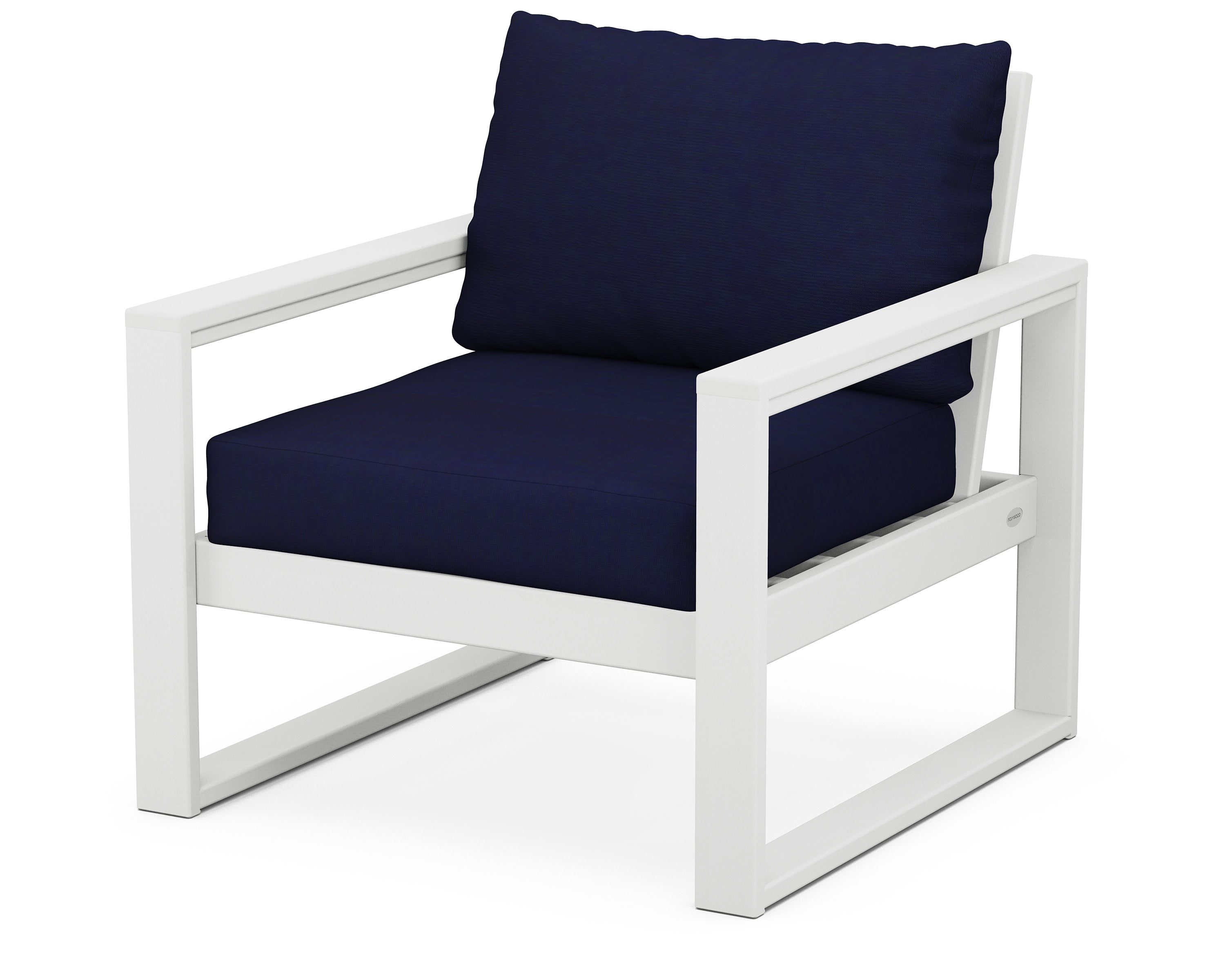 EDGE Club Chair in White / Navy