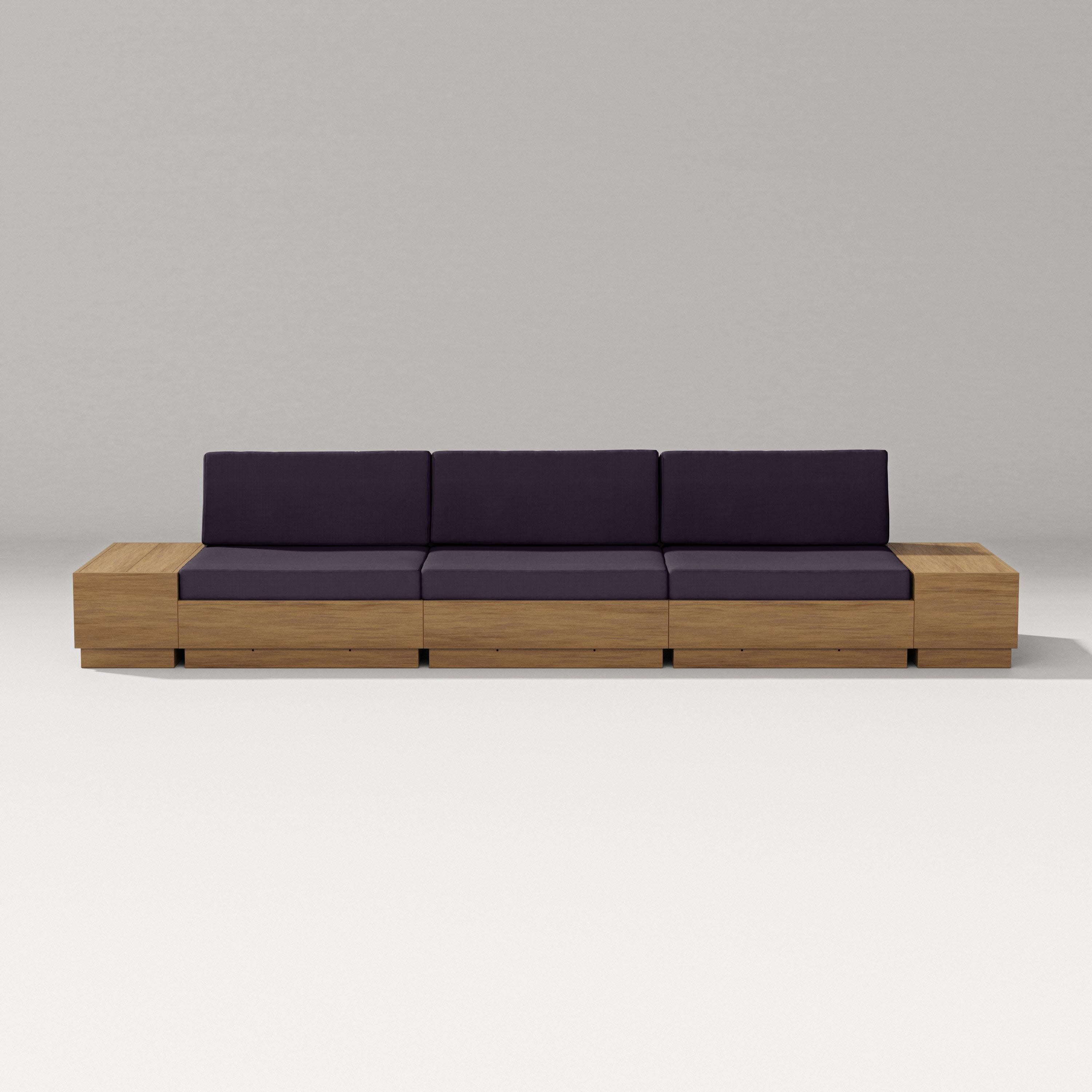 Elevate Straight Sectional in Natural / Navy Linen
