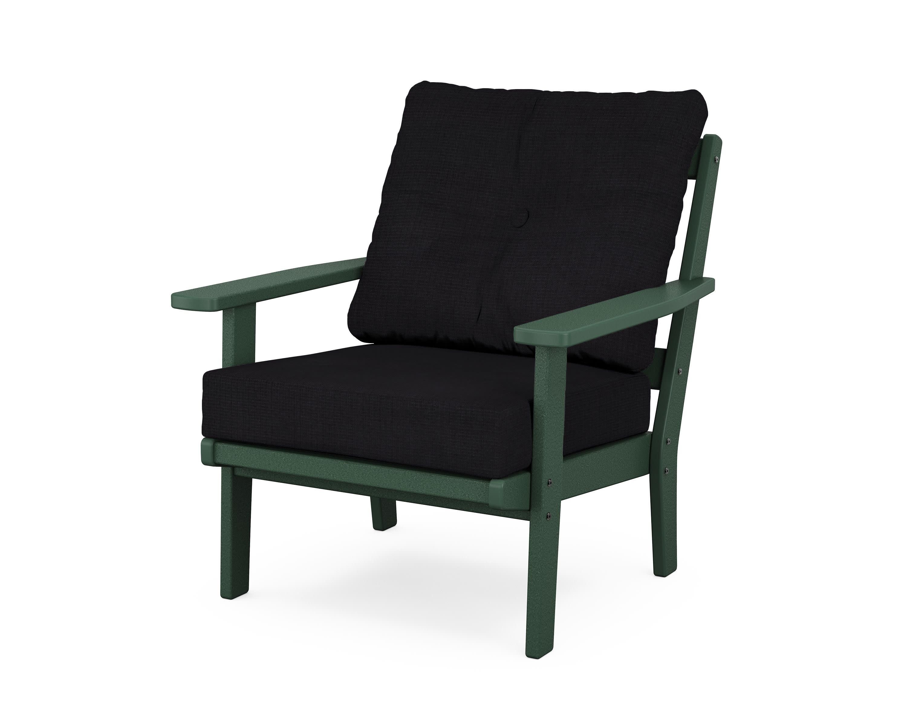 Oxford Deep Seating Chair in Green / Midnight Linen