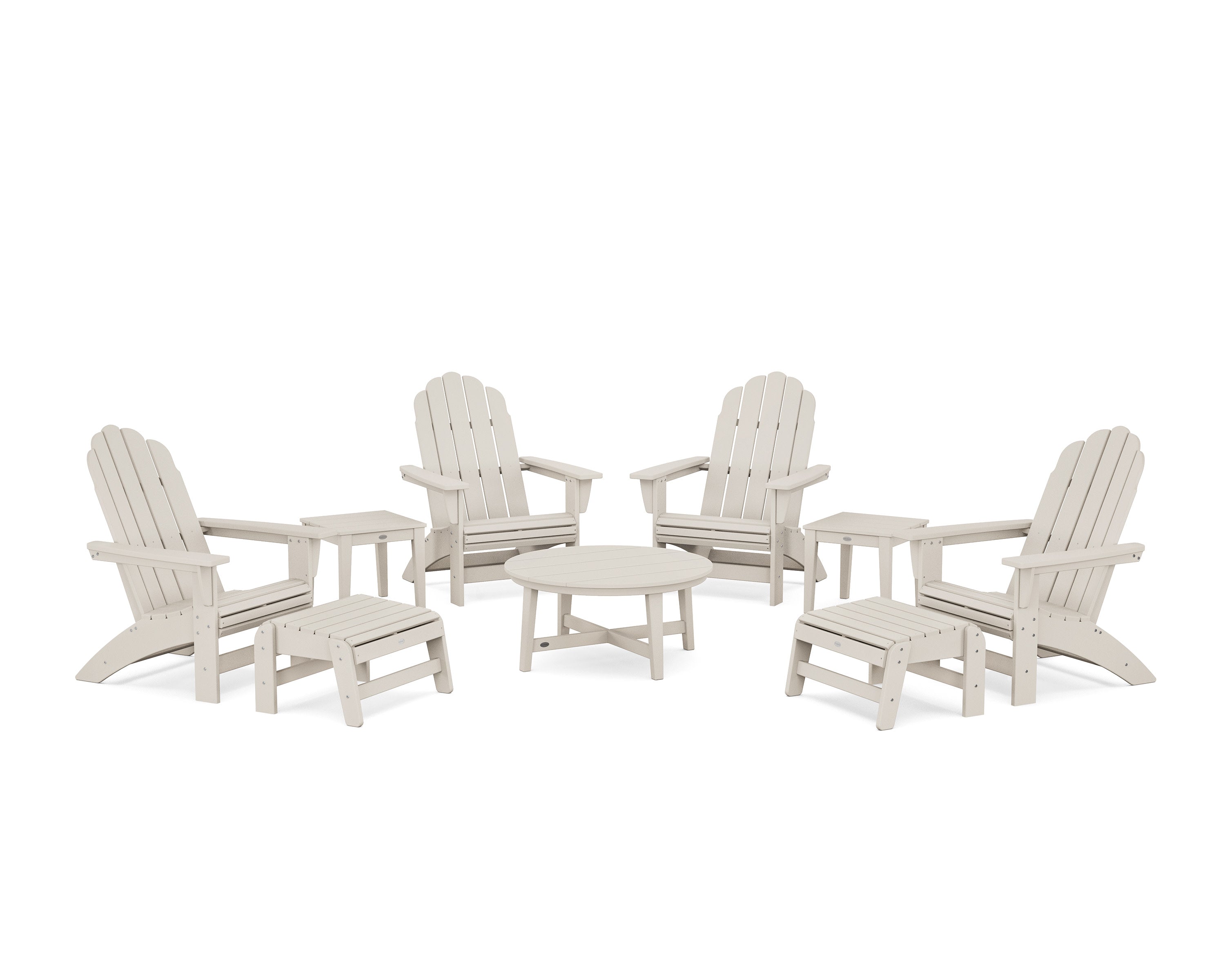 Vineyard Grand Adirondack 9-Piece Conversation Set in Sand
