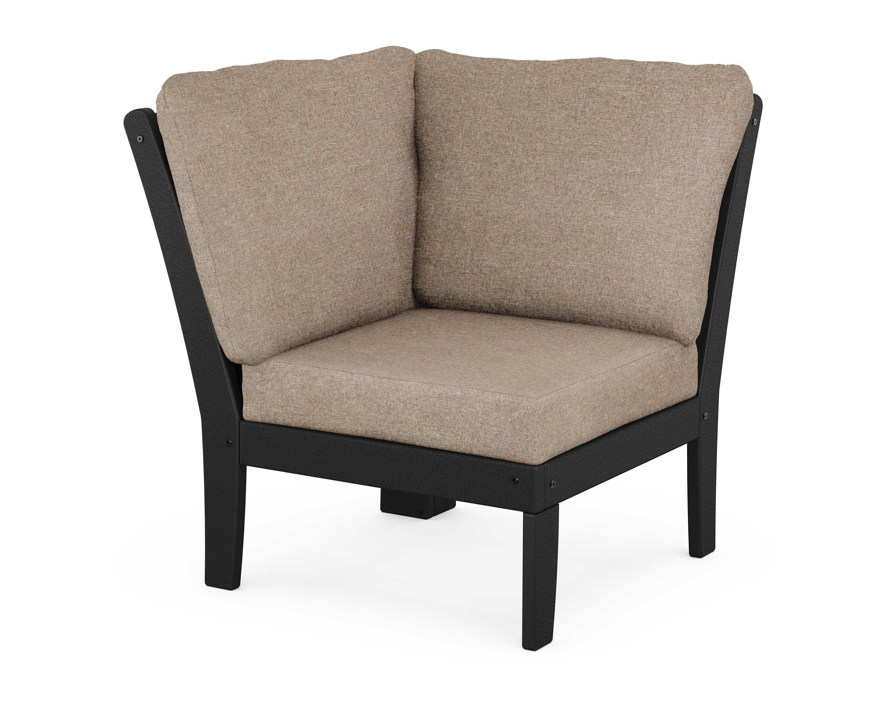 Braxton Modular Corner Chair in Black / Spiced Burlap