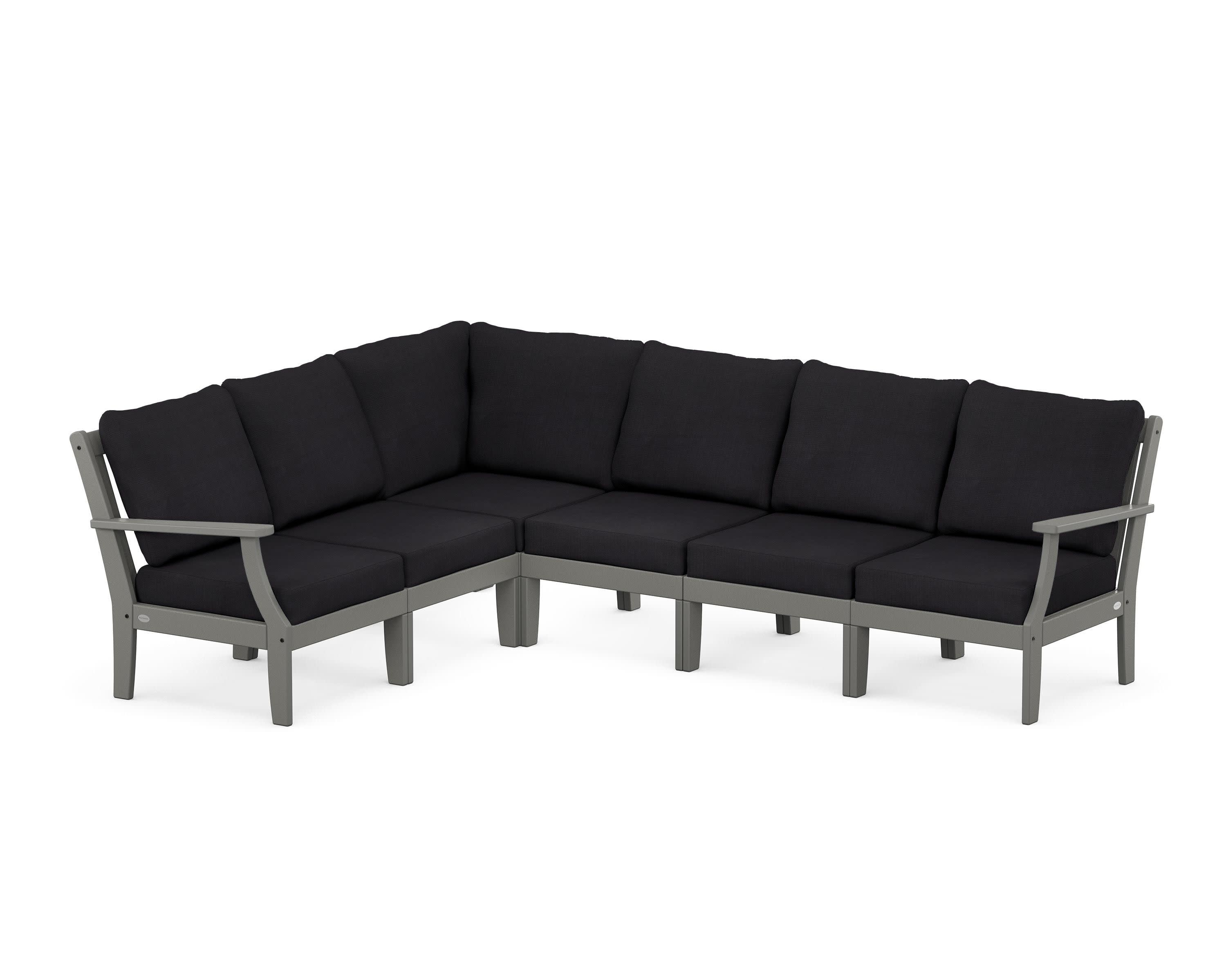 Braxton Modular 6-Piece Deep Seating Set in Slate Grey / Midnight Linen