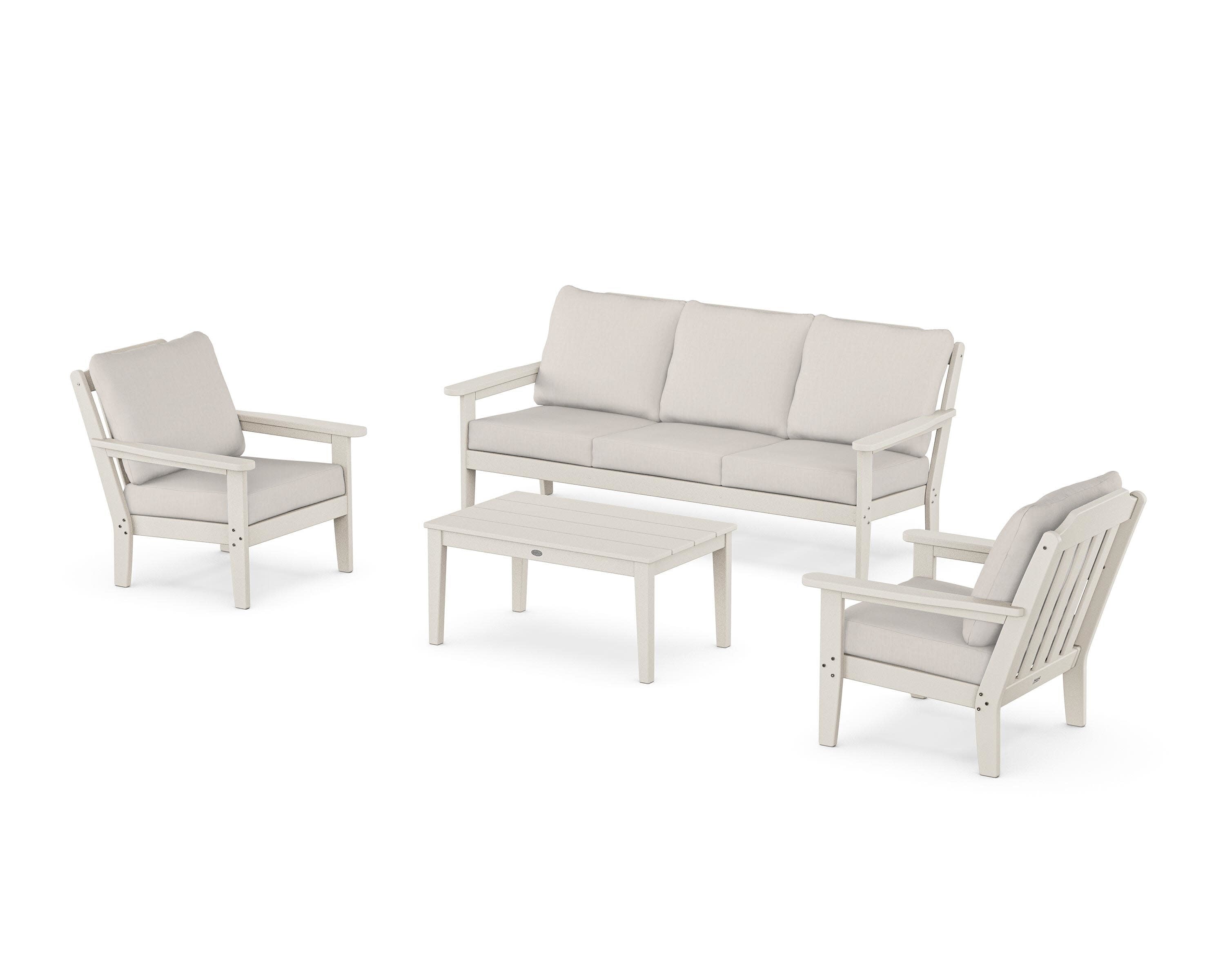 Cottage 4-Piece Deep Seating Set with Sofa in Sand / Cast Ash