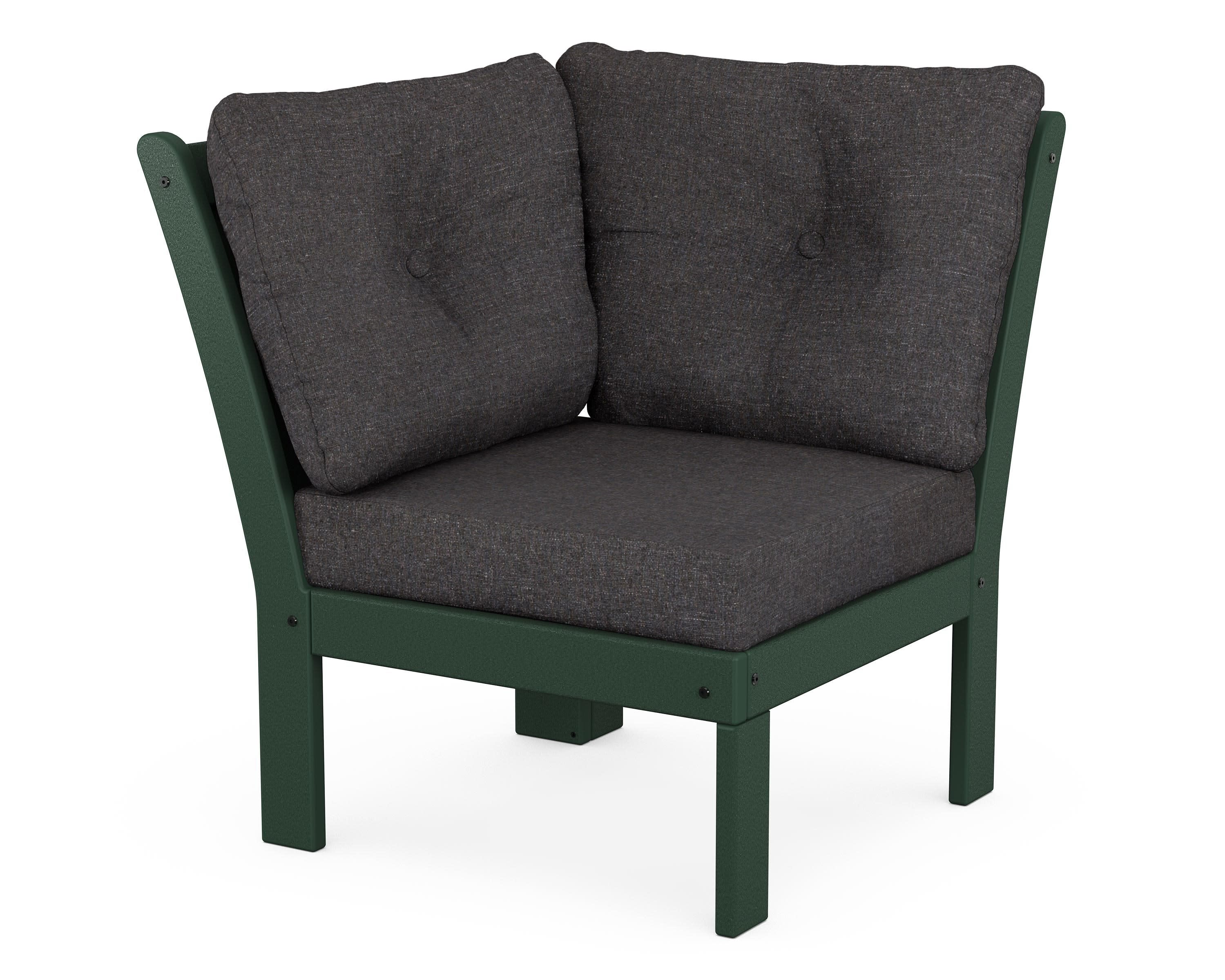 Vineyard Modular Corner Chair in Green / Ash Charcoal