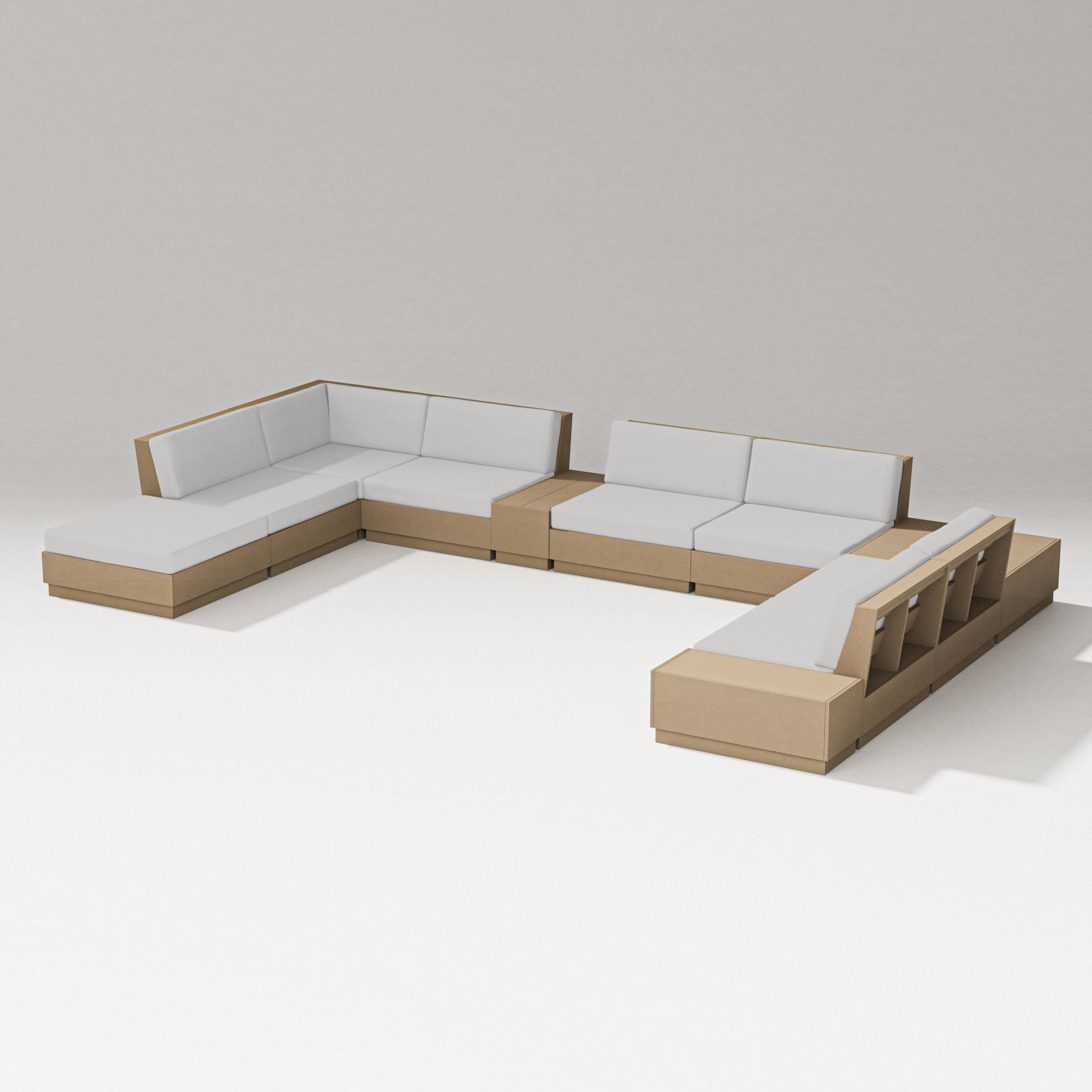 Elevate 11-Piece Conversation Sectional Set in Vintage Sahara / Diamond in the Rough