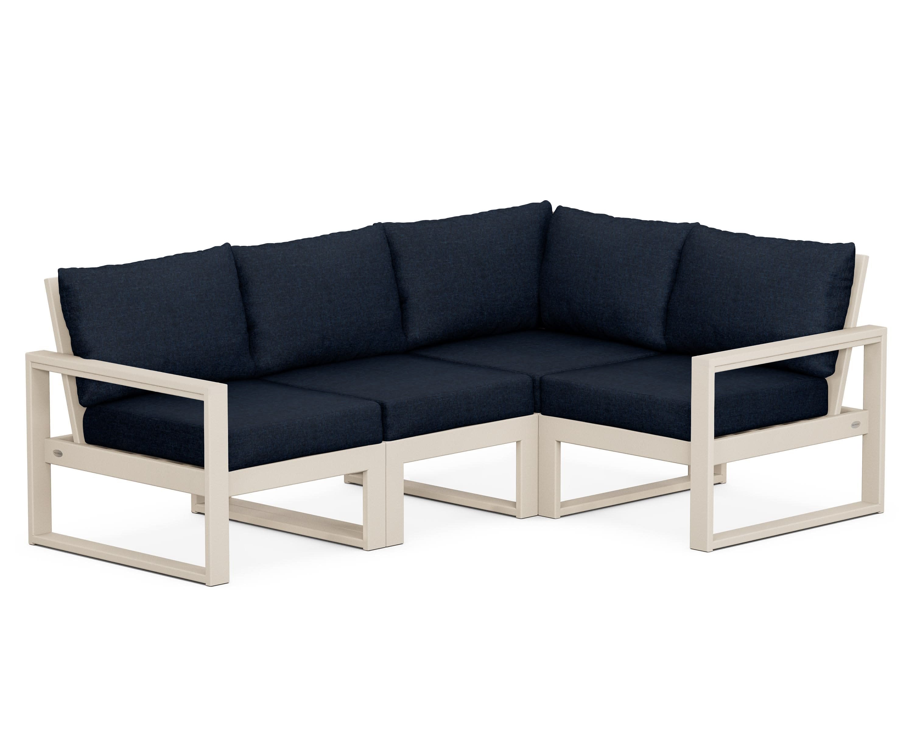 EDGE 4-Piece Modular Deep Seating Set in Sand / Marine Indigo
