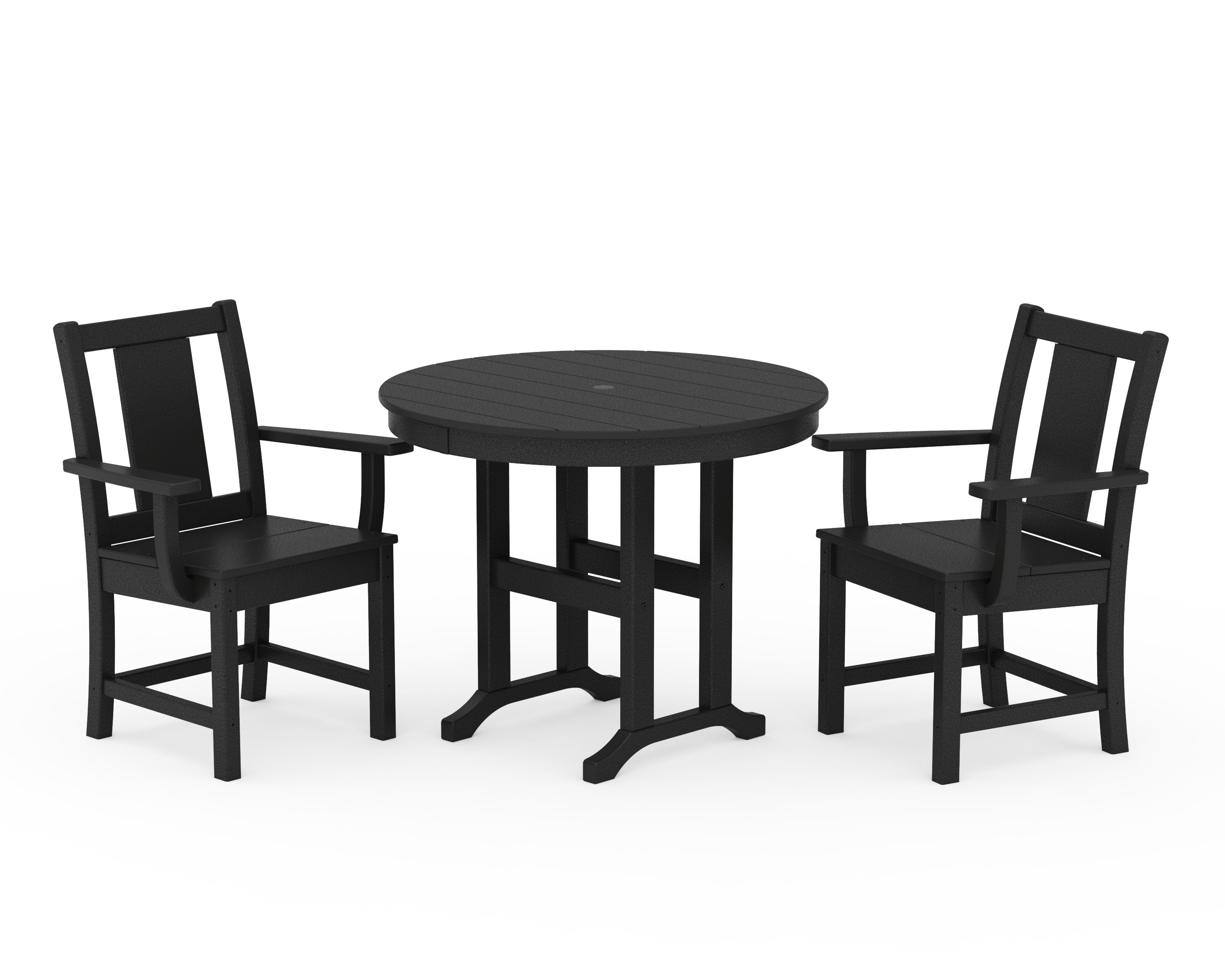 Prairie 3-Piece Farmhouse Dining Set in Black