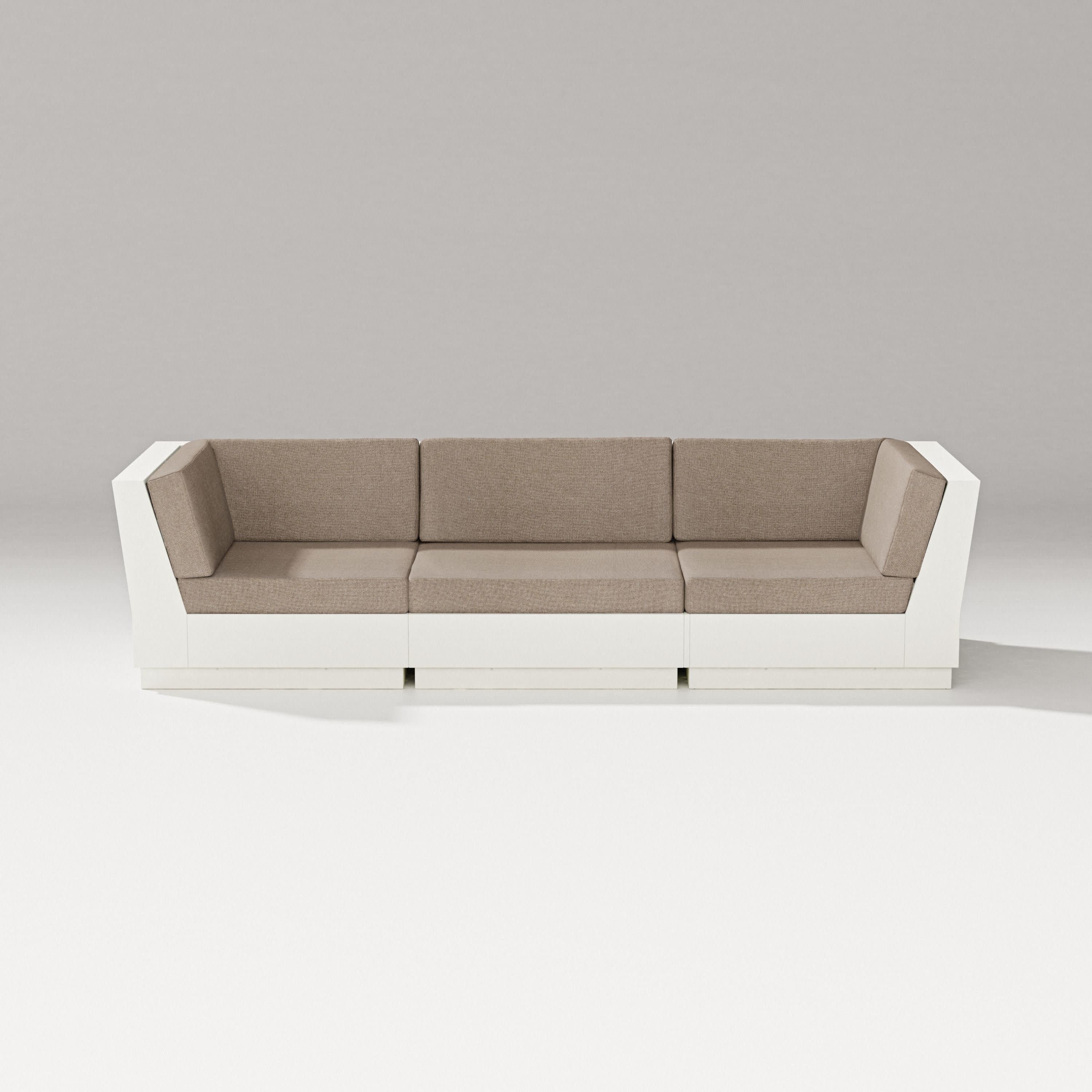 Elevate Sofa Sectional in Vintage White / Spiced Burlap