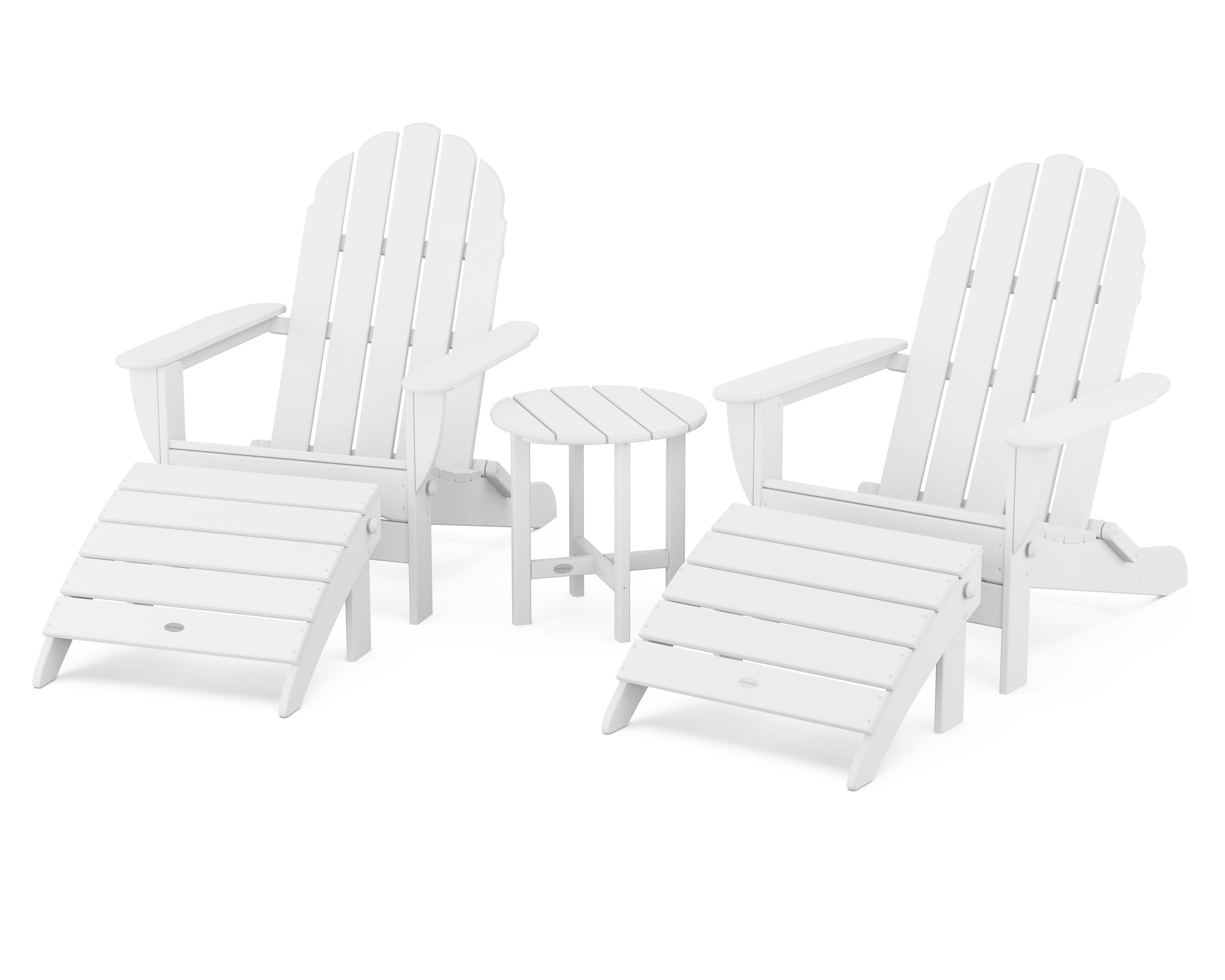 Classic Oversized Adirondack 5-Piece Casual Set in White