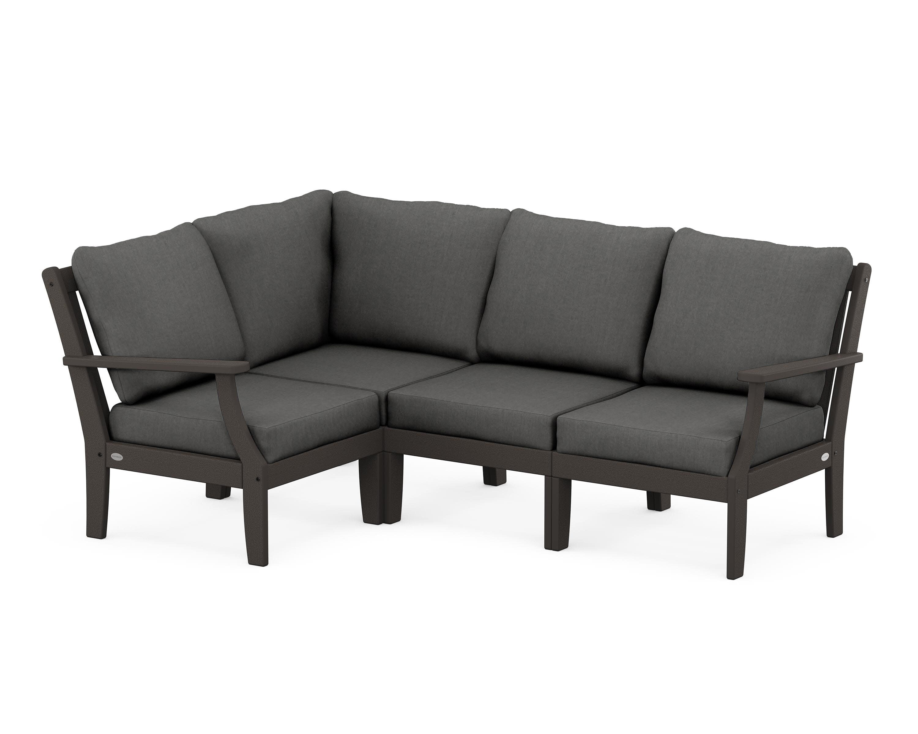 Braxton Modular 4-Piece Deep Seating Set in Vintage Coffee / Spectrum Carbon