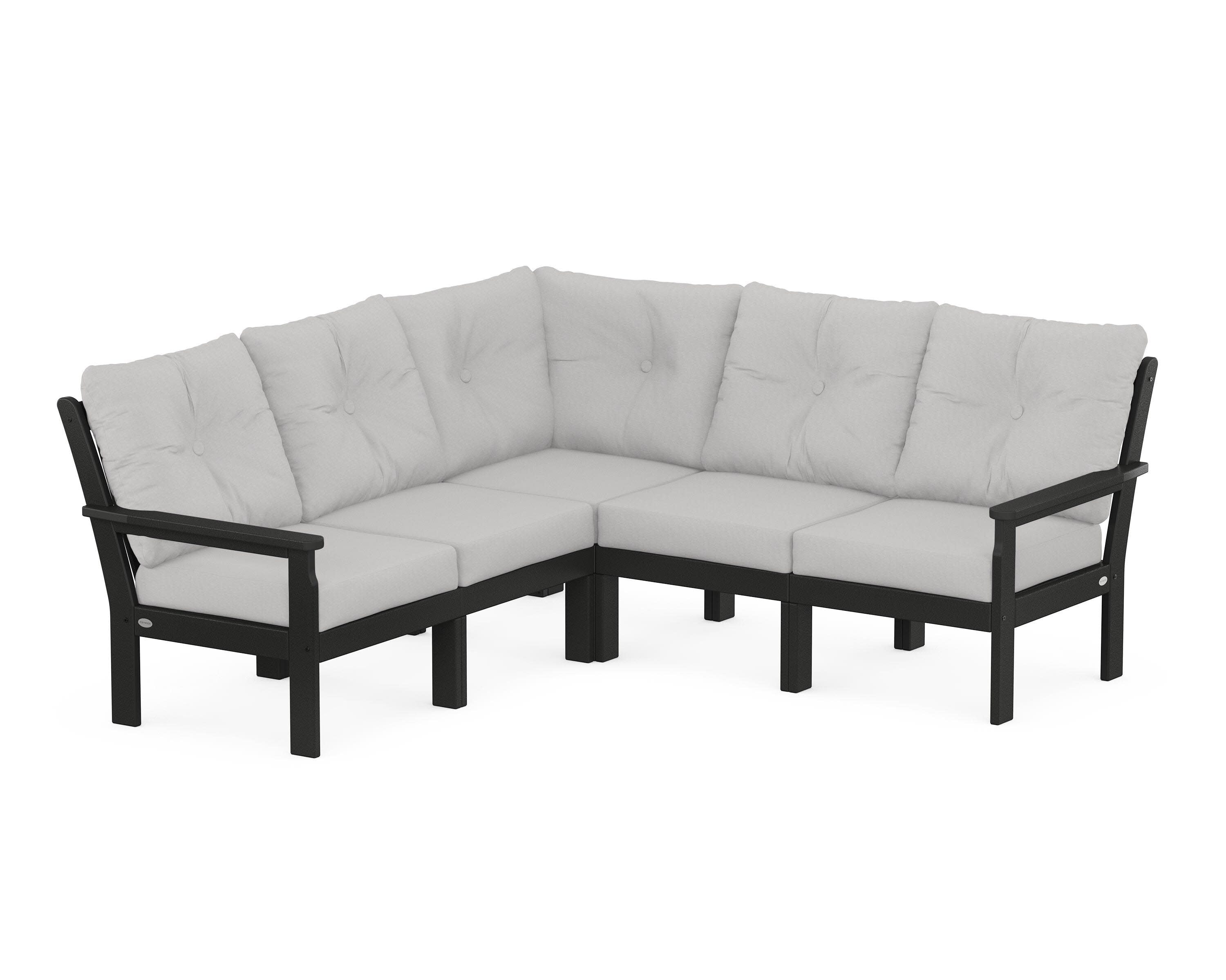Vineyard 5-Piece Sectional in Black / Diamond in the Rough