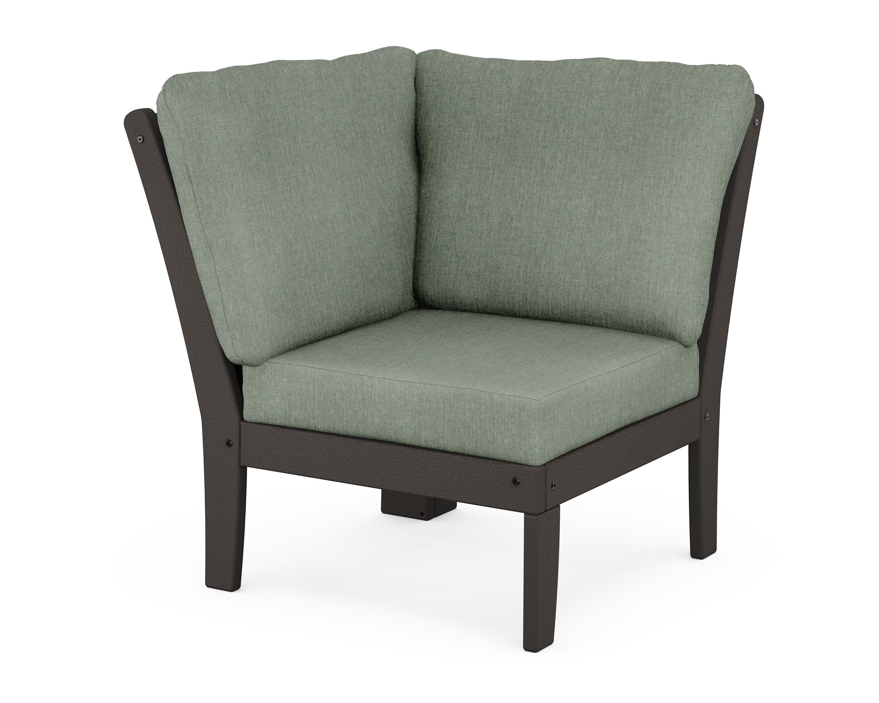 Braxton Modular Corner Chair in Vintage Coffee / Cast Sage