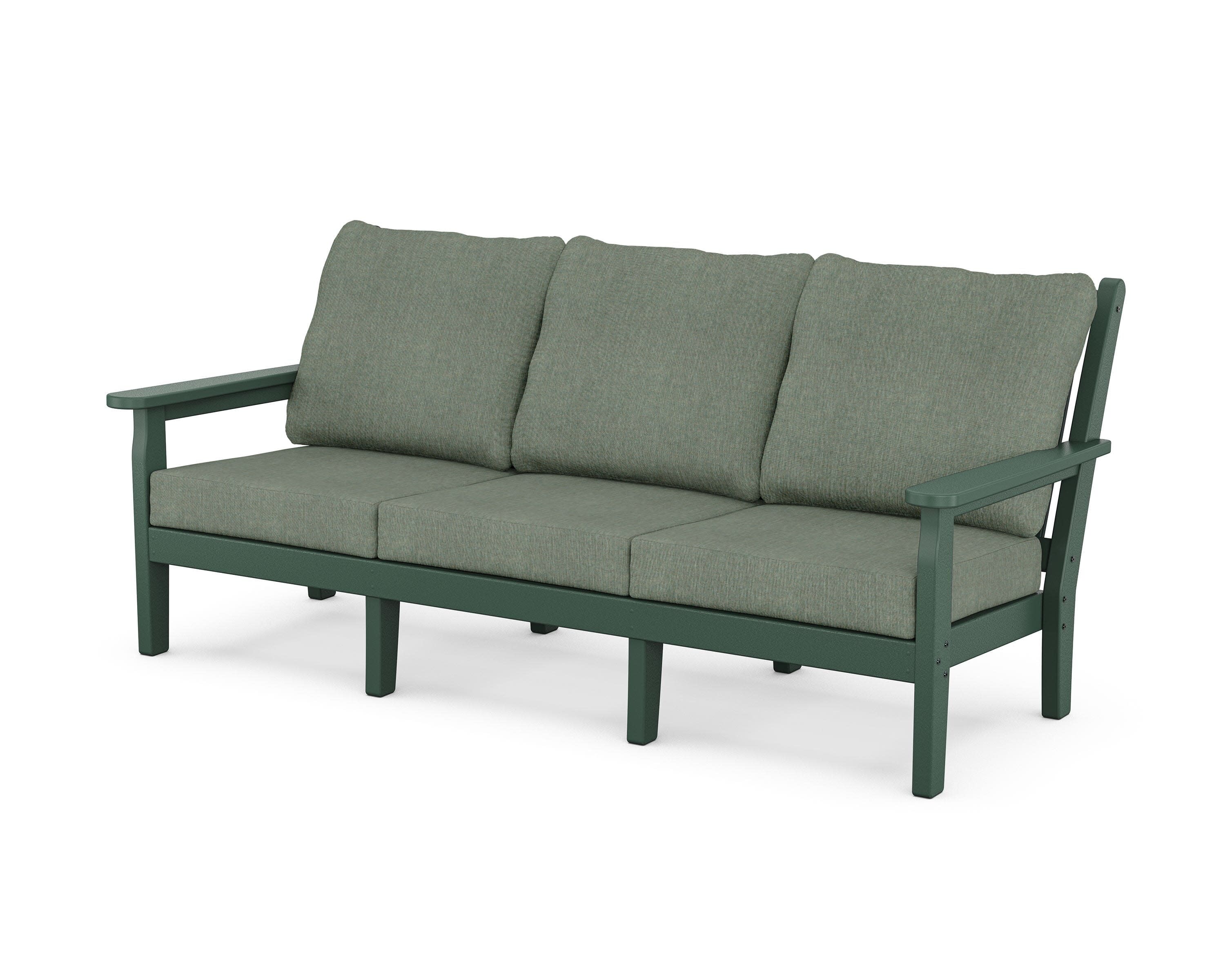 Chippendale Deep Seating Sofa in Green / Cast Sage