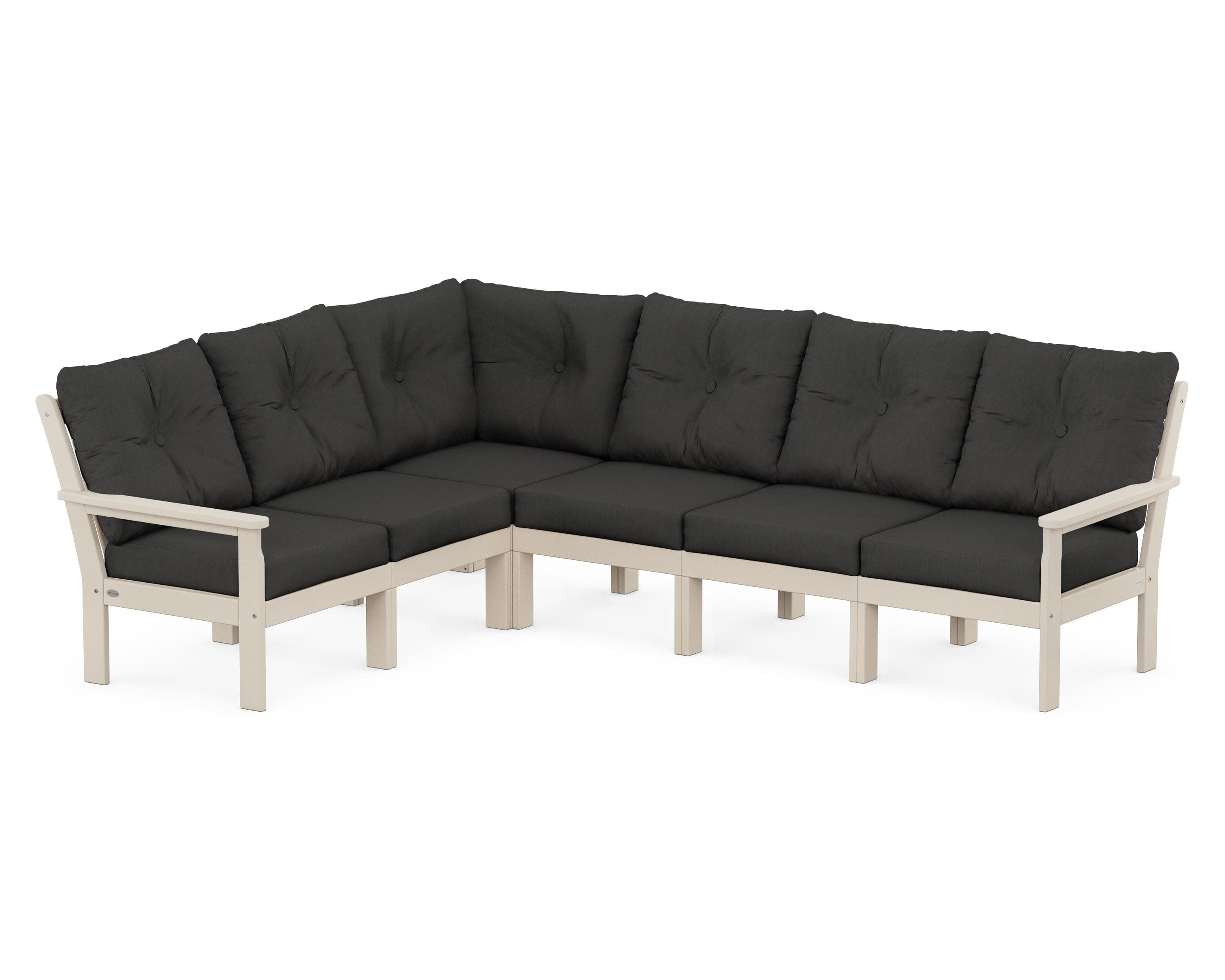 Vineyard 6-Piece Sectional in Sand / Spectrum Carbon