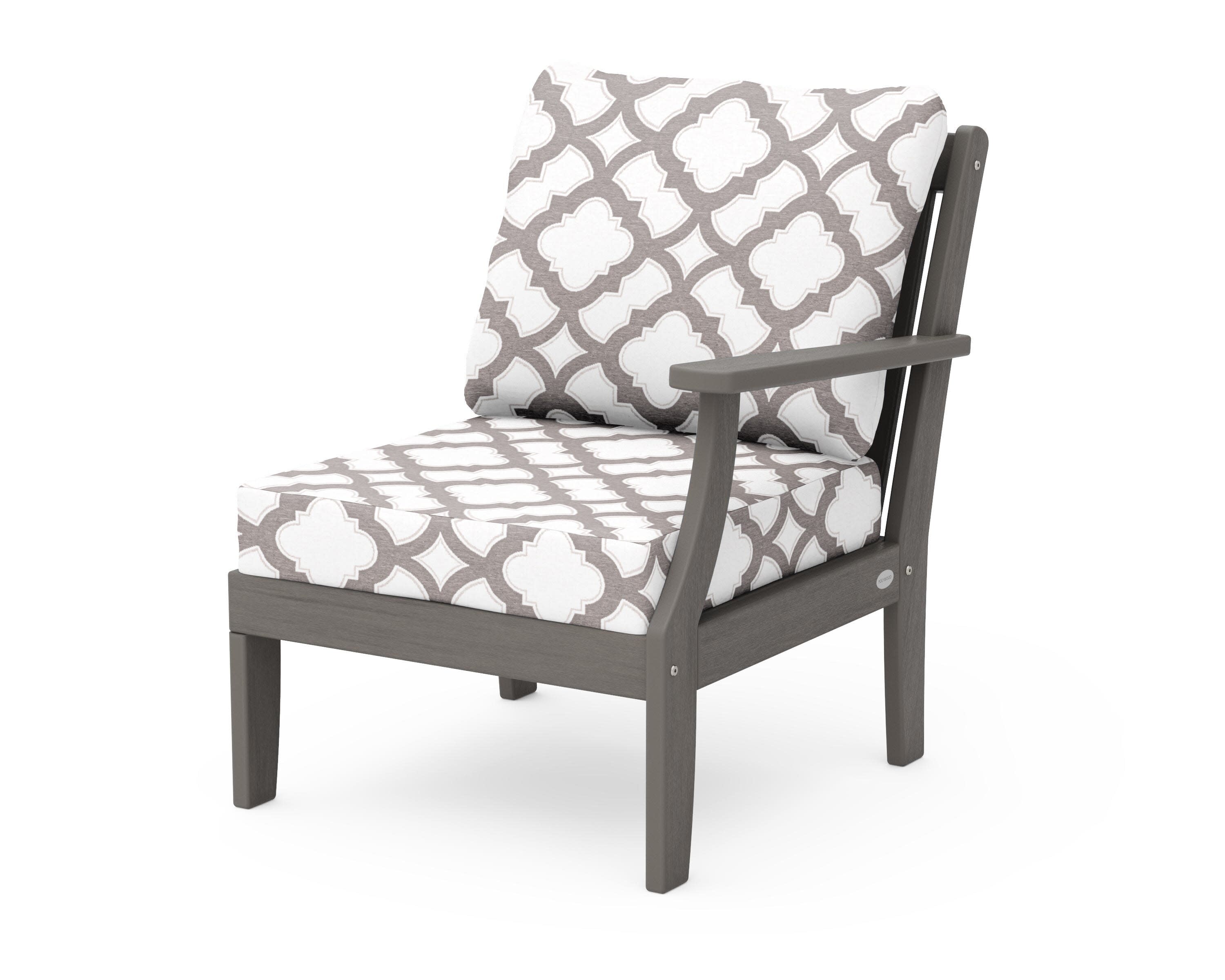Braxton Modular Right Arm Chair in Driftwood / Trellis Grey Mist