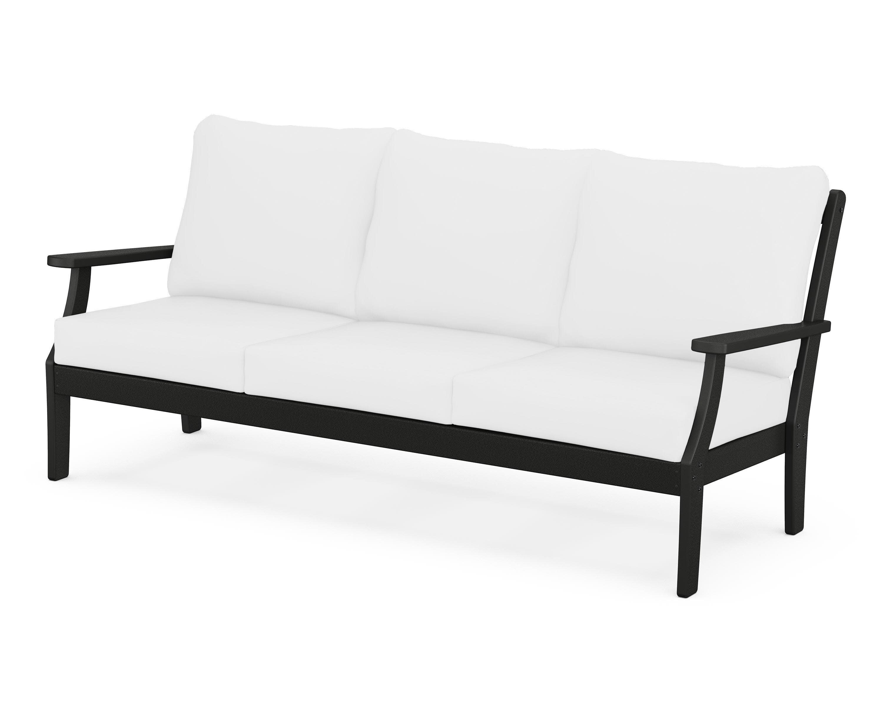 Braxton Deep Seating Sofa in Black / Natural